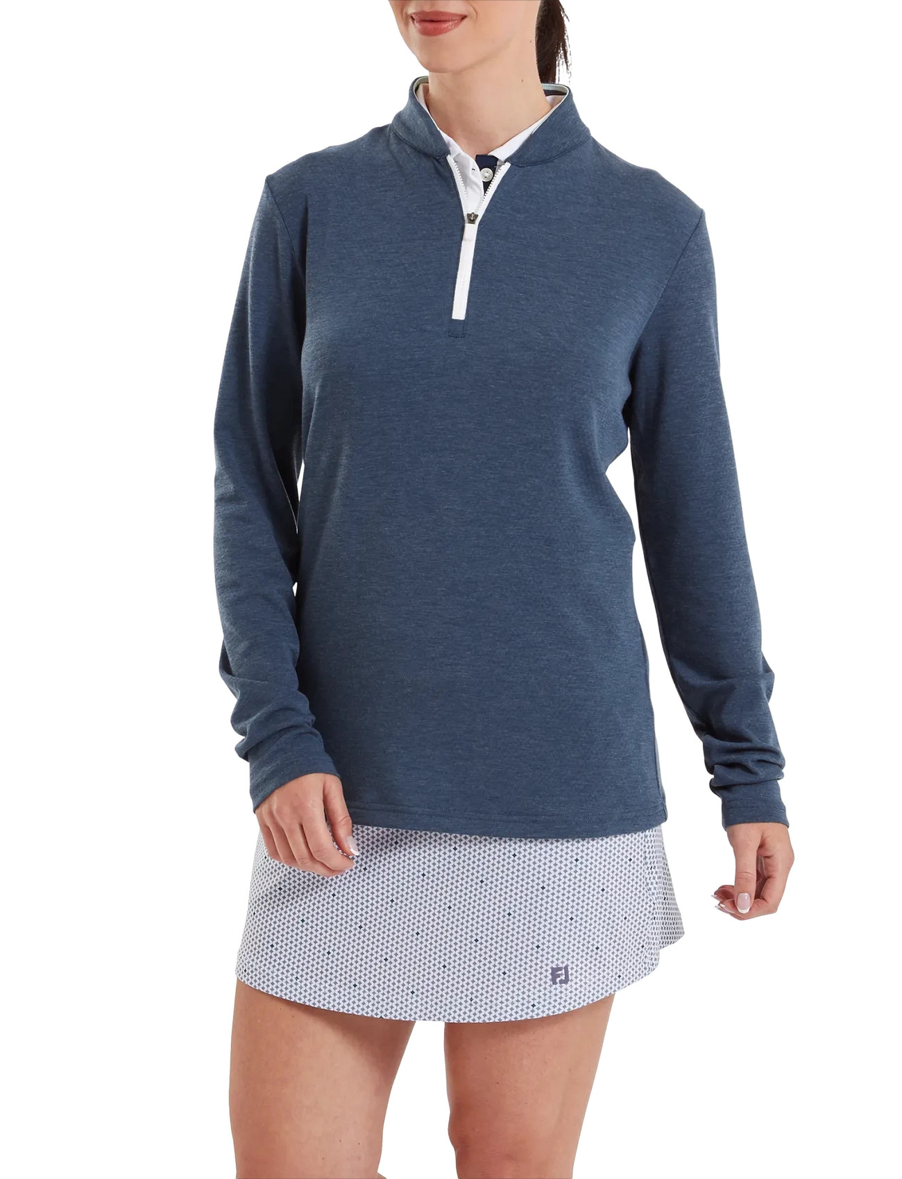 FootJoy 1/4 Zip Blade Collar Midlayer, XL, Navy, Sport Base Layers > Sport Base Layer Overdele, Dame