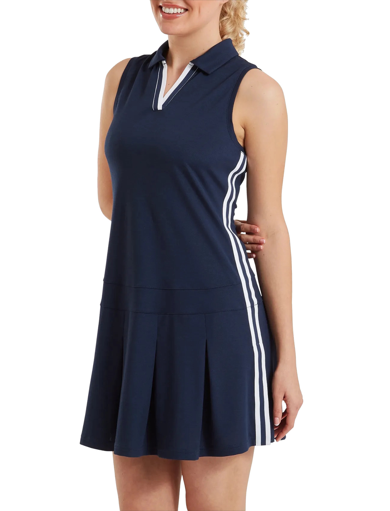 FootJoy Pleated Dress, S, Navy, Sport Kjoler Og Nederdele > Sport Dresses, Dame