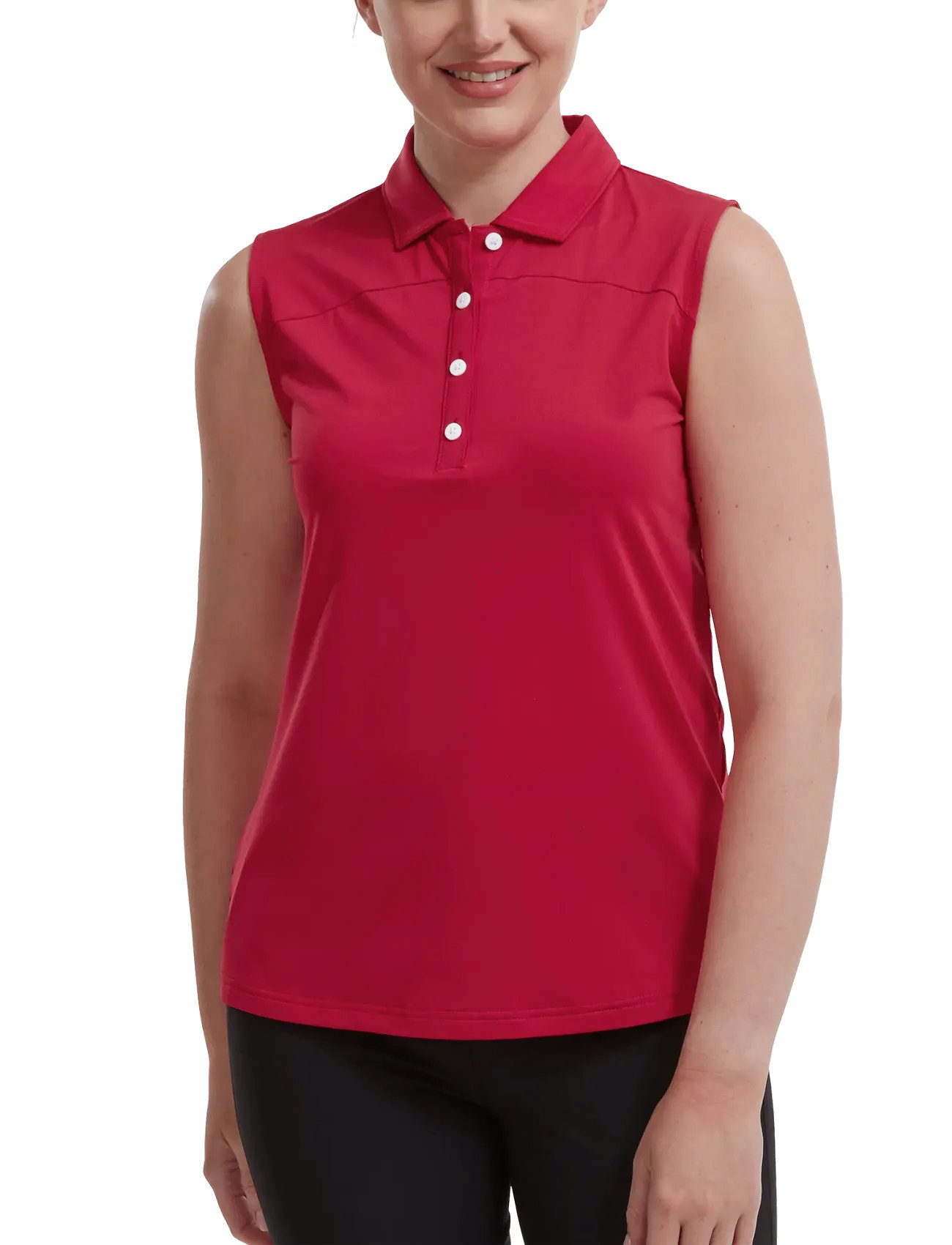 FootJoy Women's Mesh Back Solid Sleeveless Lisle, L, Red, Sports Overdele & T-shirts > Sport Polos, Dame