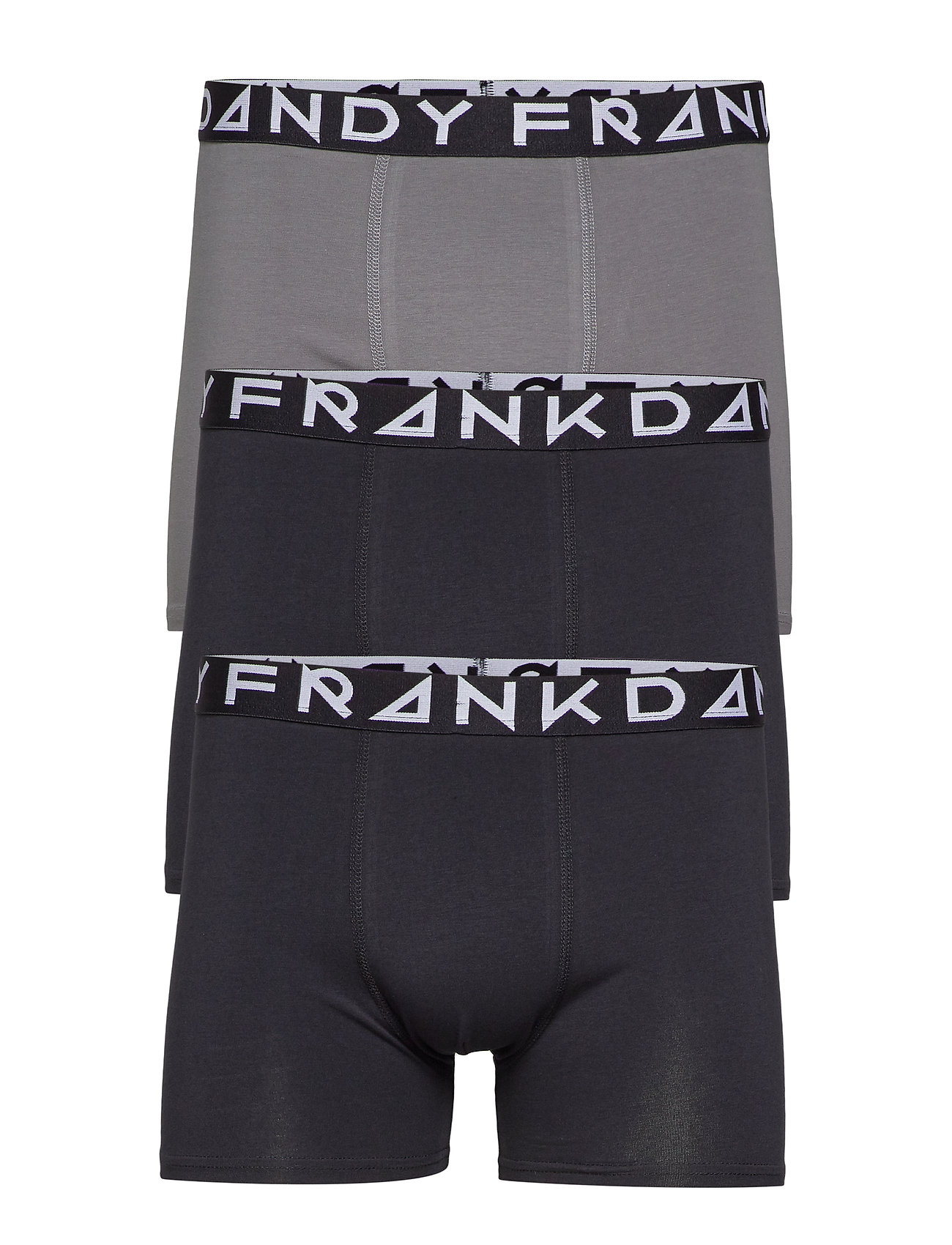 3 Pack Solid Boxer Bokserit Musta Frank Dandy