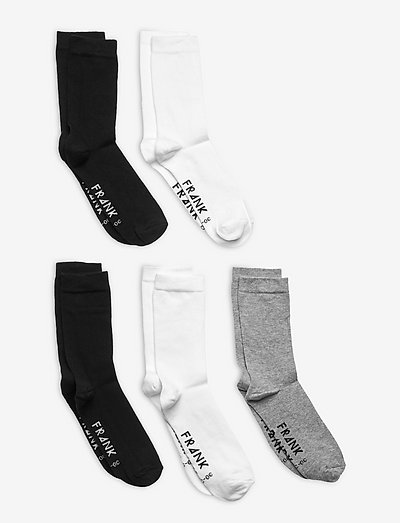 BO.5P Organic Crew Sock Junior - strømper & undertøj - black/white/grey melange