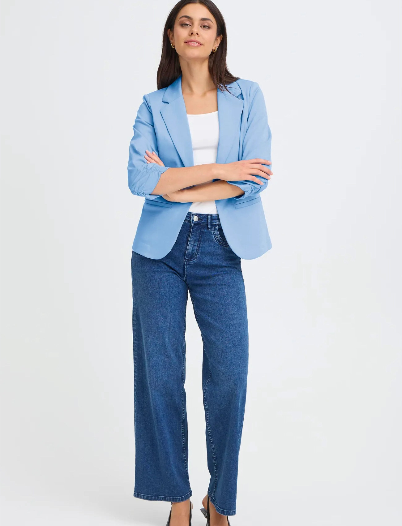 Fransa Frzablazer 1 Blazer, XXL, Blue, Blazere > Enkeltradede Blazere, Dame