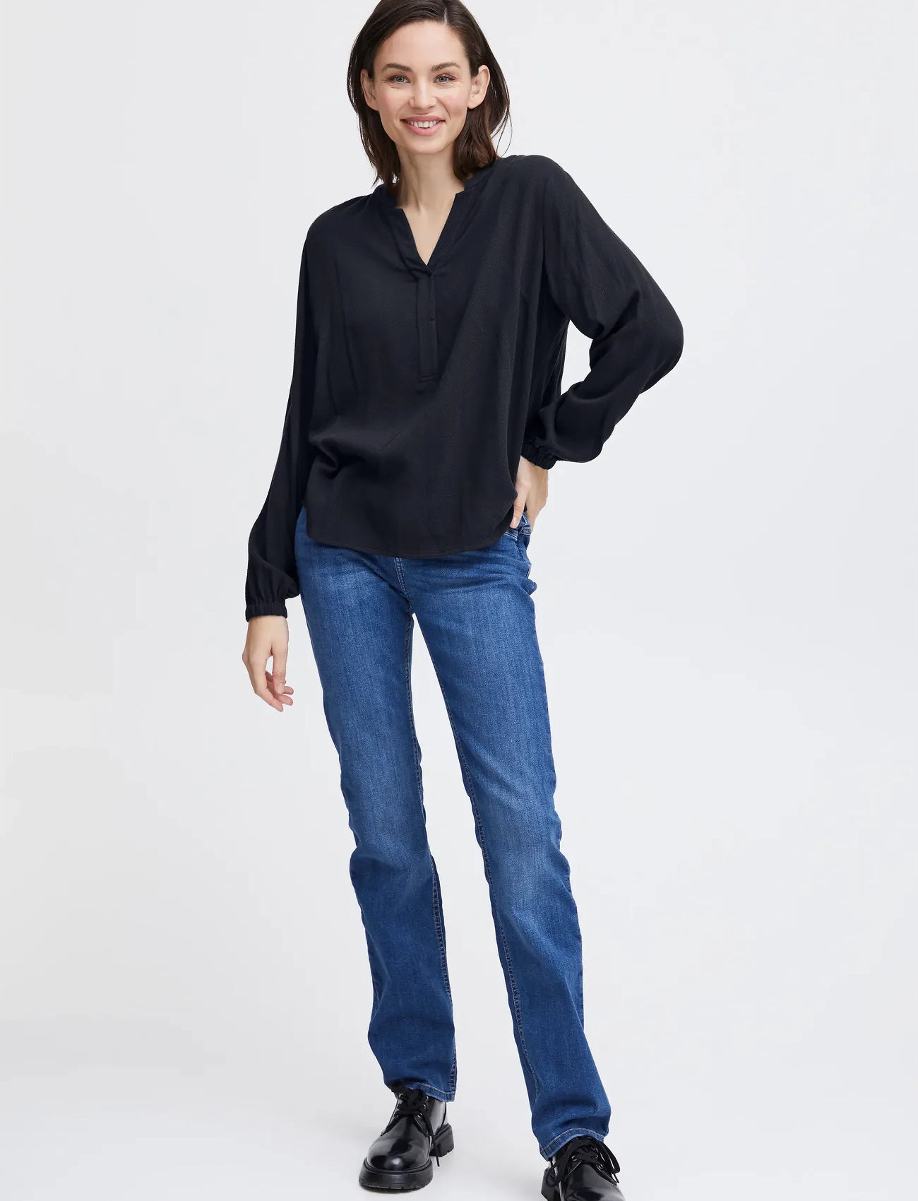 Fransa Frhaida Bl 1, S, Navy, Bluser > Langærmede, Dame