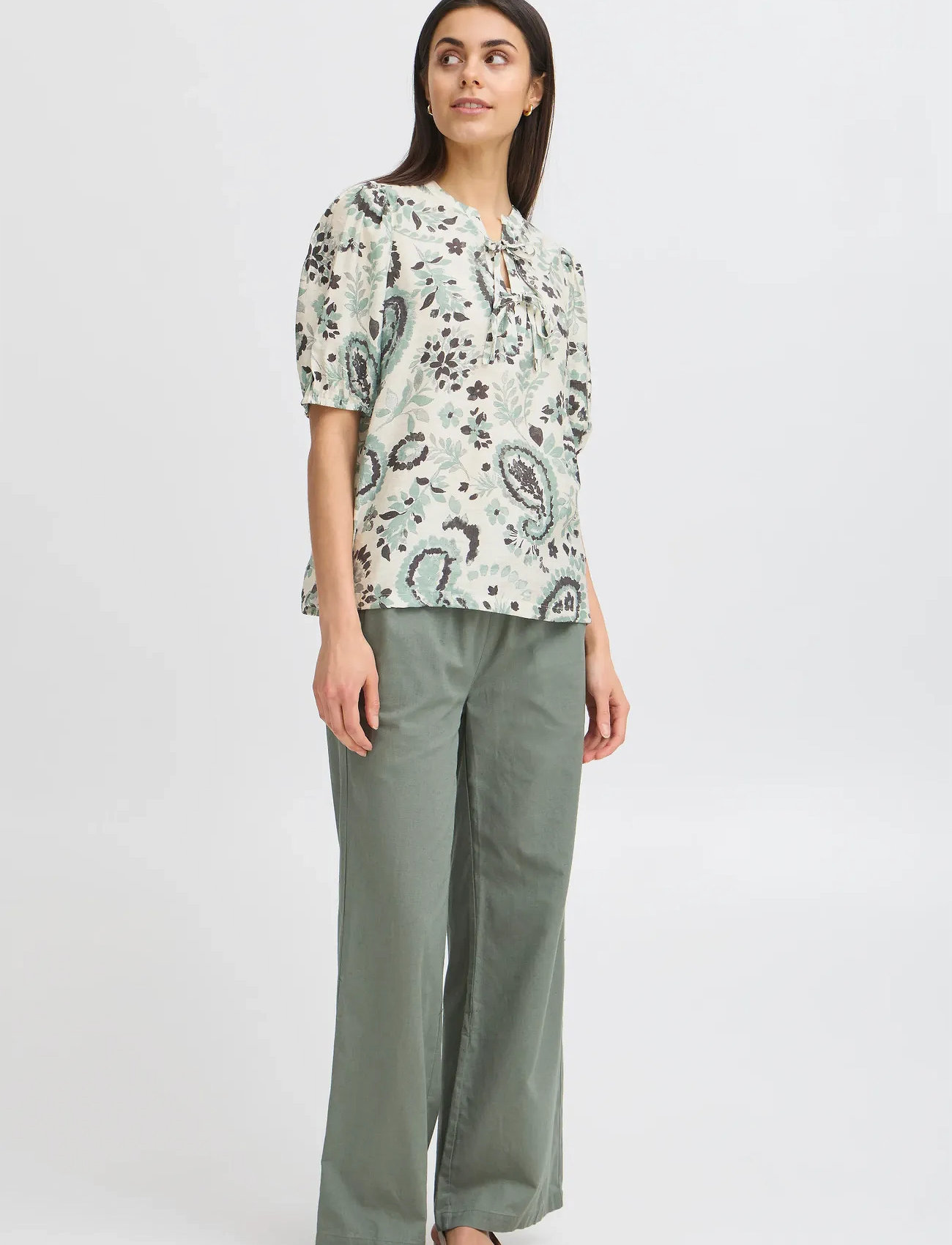 Fransa Frariana Bl 9, M, Green, Bluser > Kortærmede, Dame