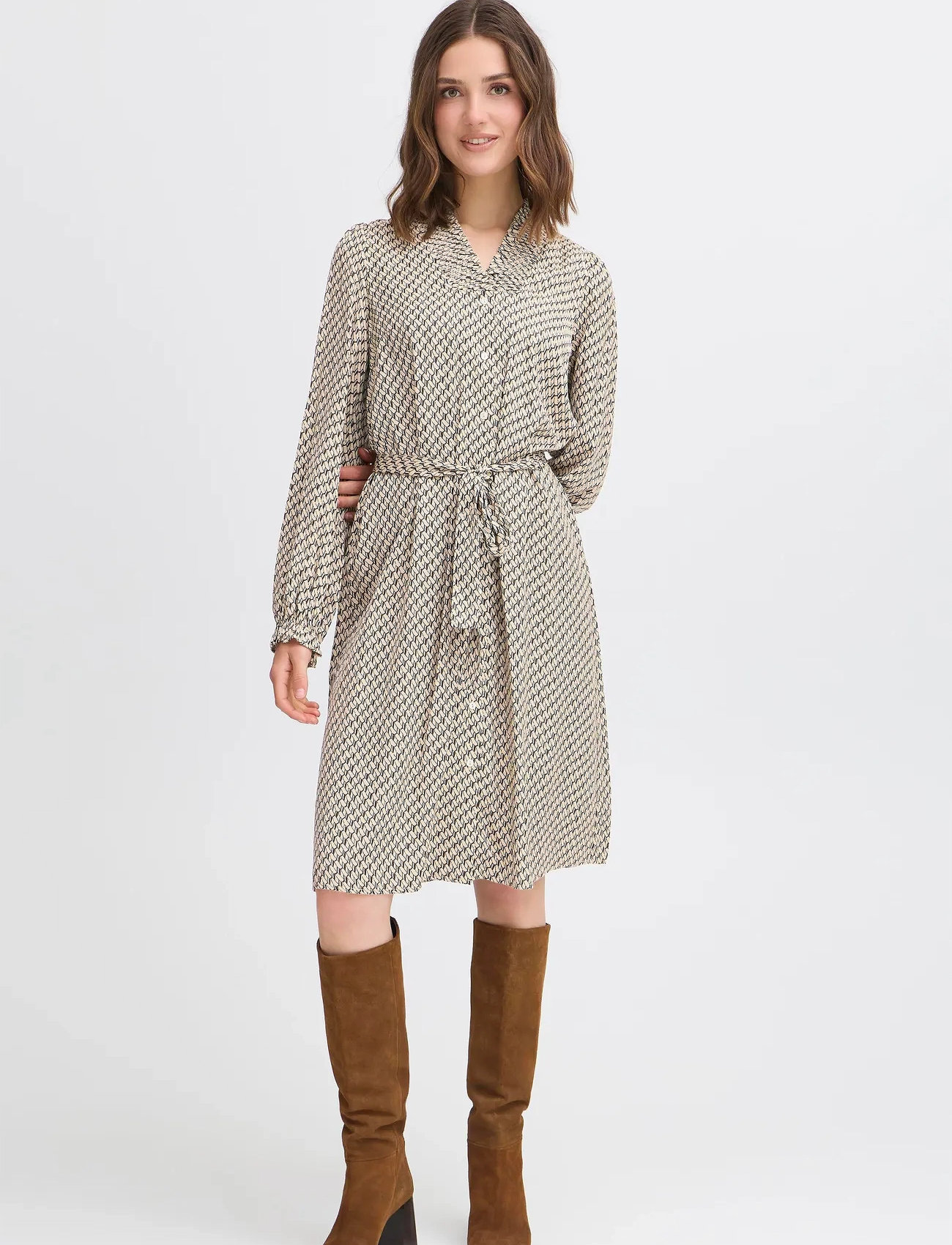 Fransa Frnatalia Dr 1, M, Beige, Kjoler > Skjortekjoler, Dame