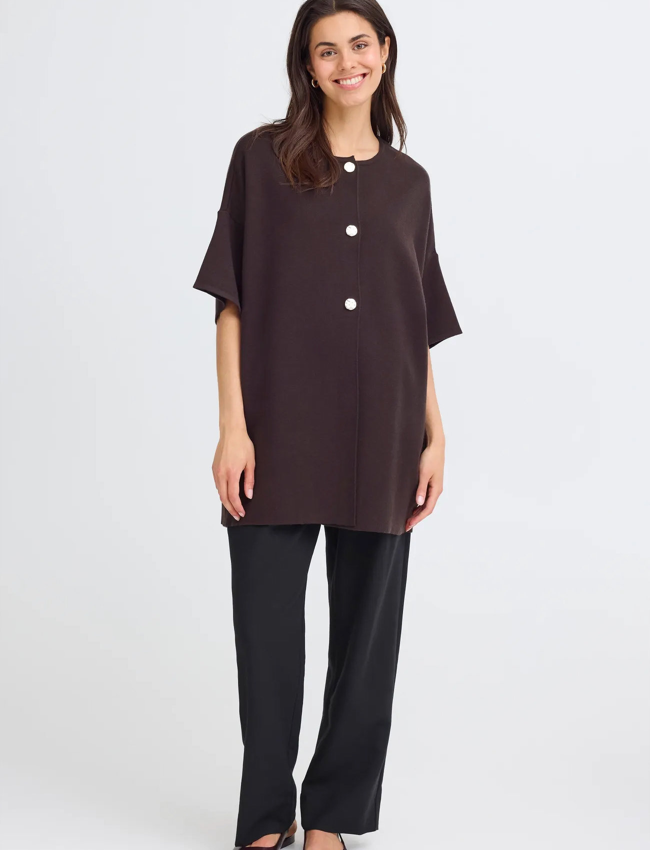Fransa Frsally Car 5, M/L, Brown, Strik > Cardigans, Dame