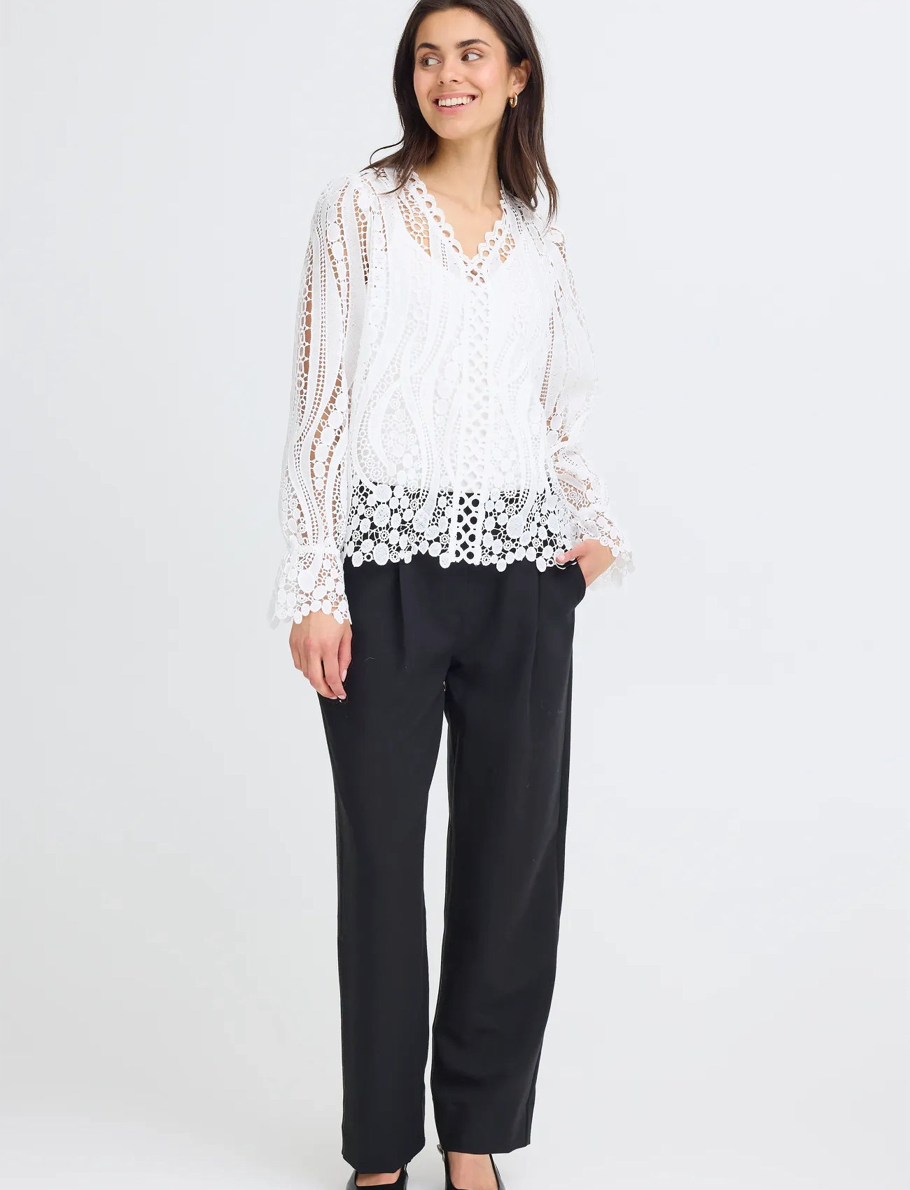 Fransa Frbelle Bl 2, M, White, Bluser > Langærmede, Dame