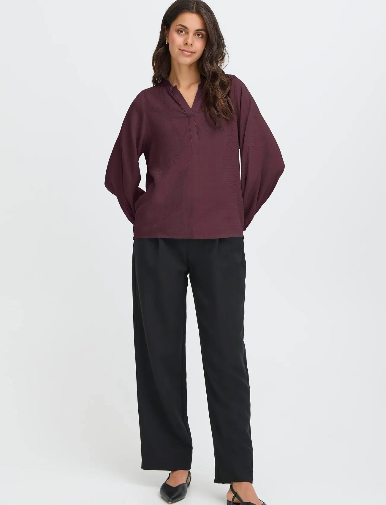 Fransa Frhida Bl 1, S, Burgundy, Bluser > Langærmede, Dame
