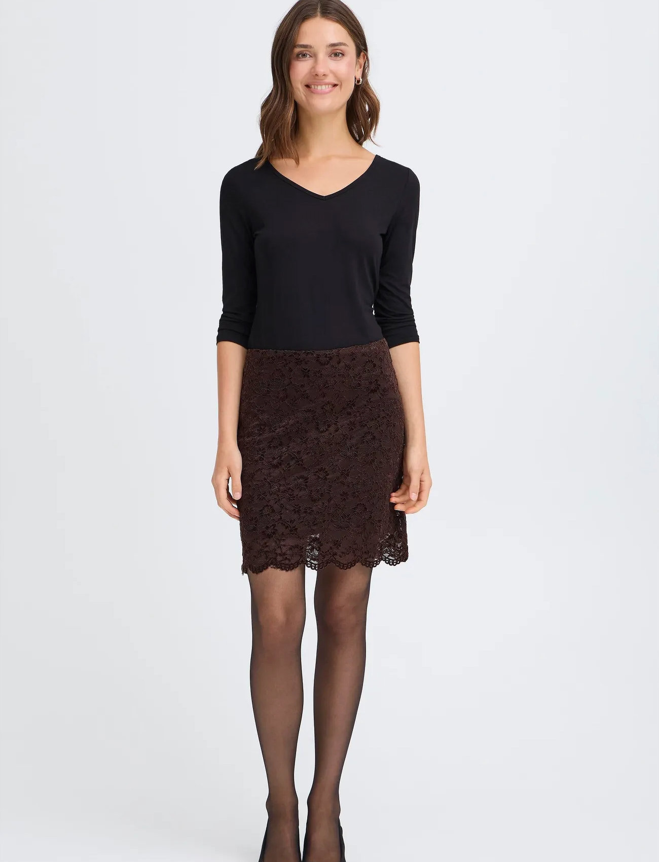 Fransa Frvelora Sk 1, XS, Brown, Nederdele > Korte Nederdele, Dame