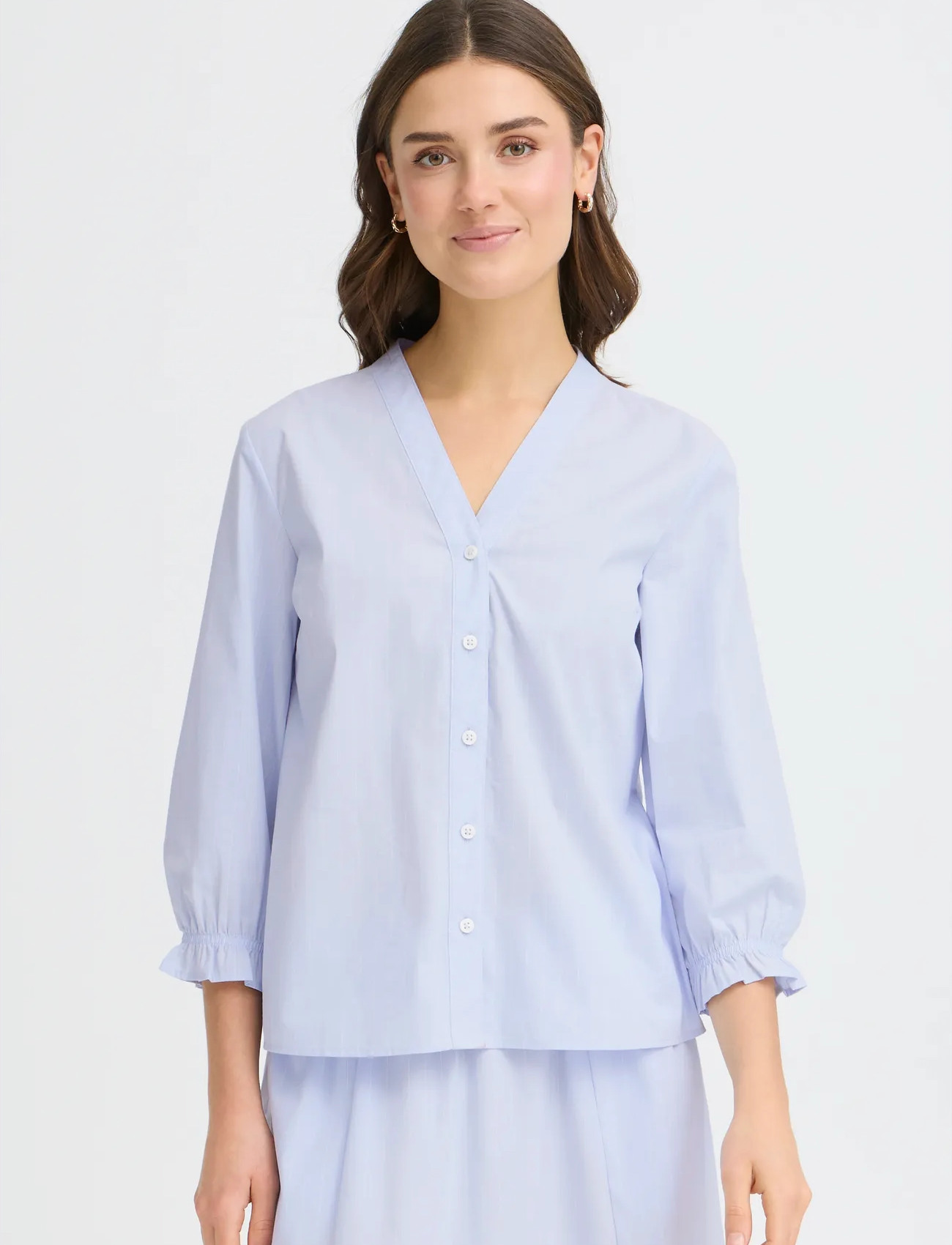 Fransa Frzane Sh 2, L, Blue, Skjorter > Langærmede, Dame