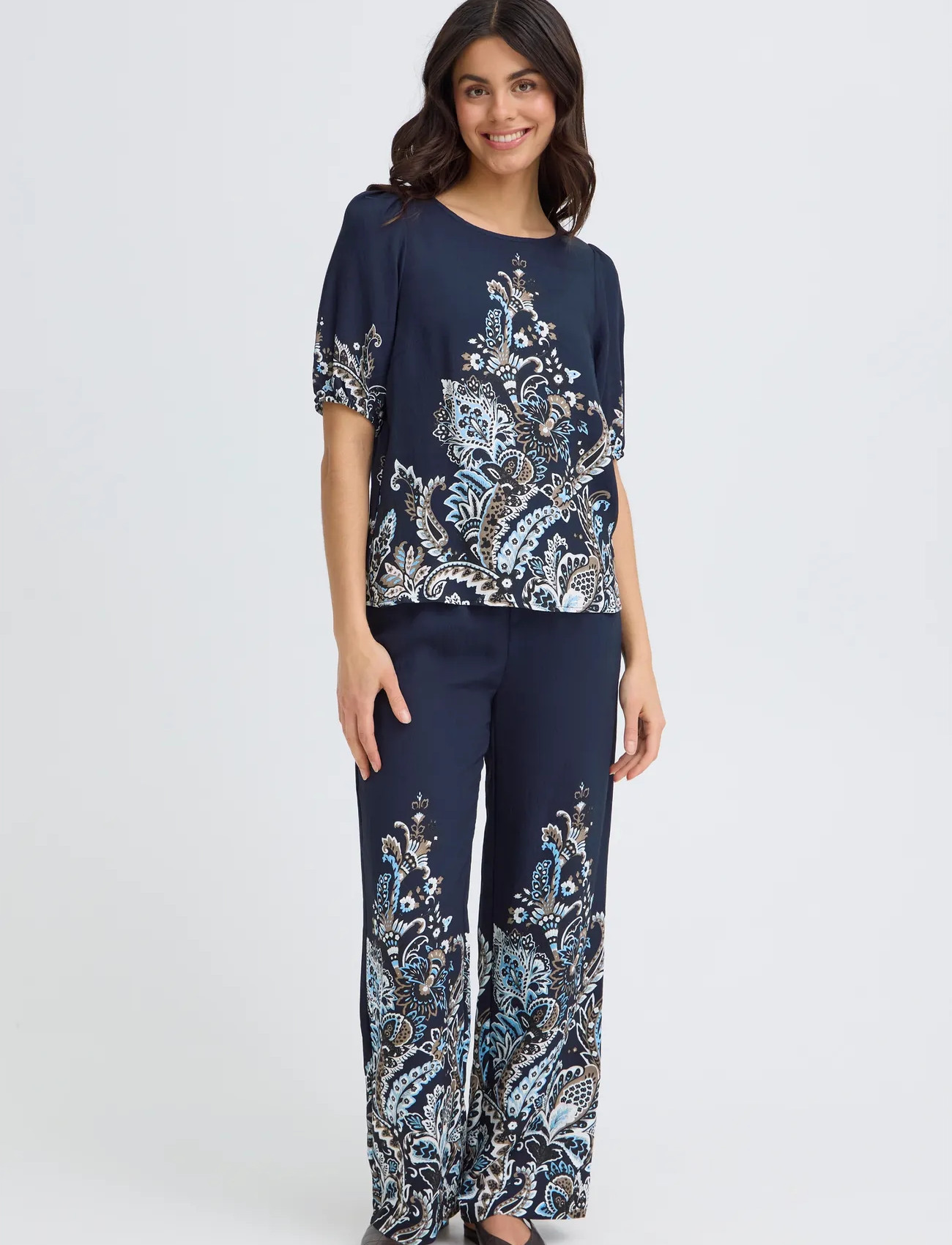 Fransa Fradara Bl 4, XL, Navy, Bluser > Kortærmede, Dame