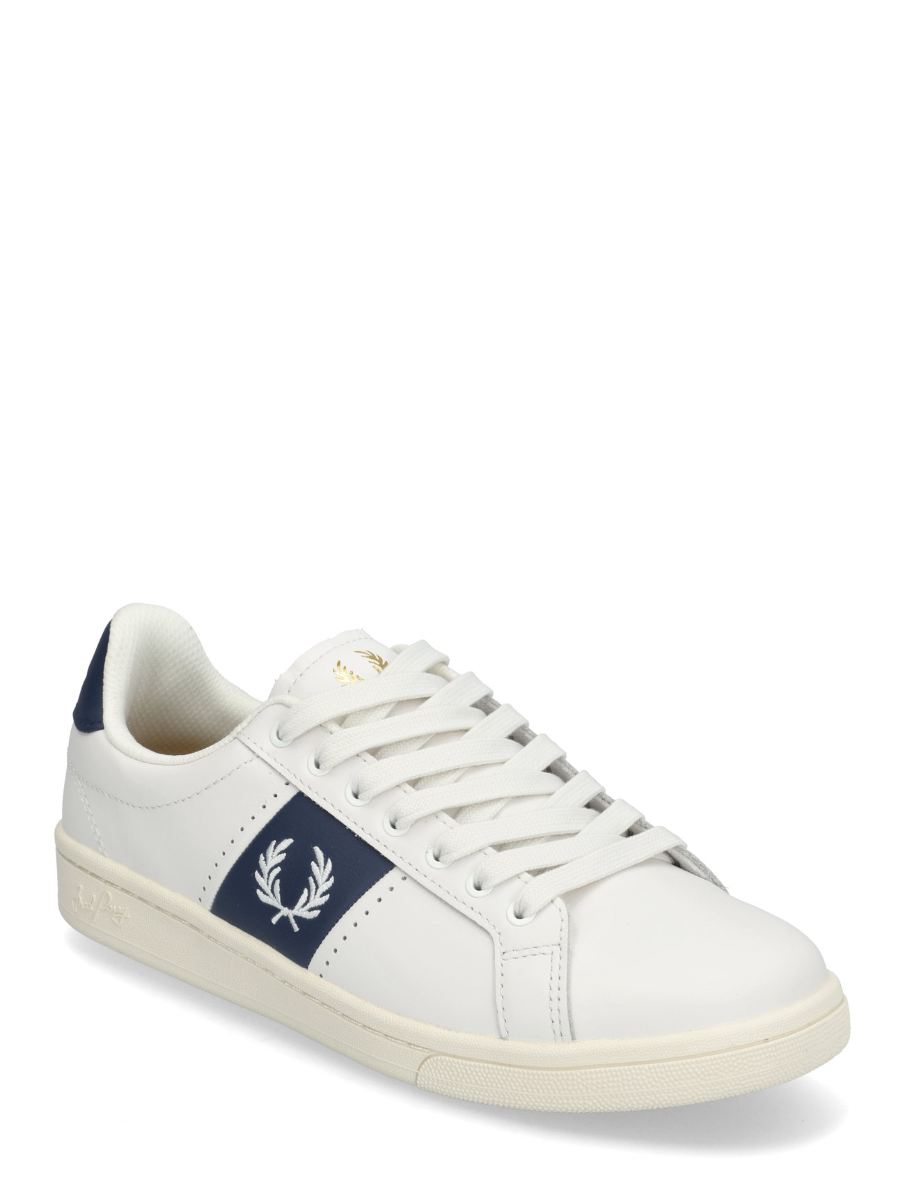 Fred Perry B721 Lthr Perf/Branded Vit