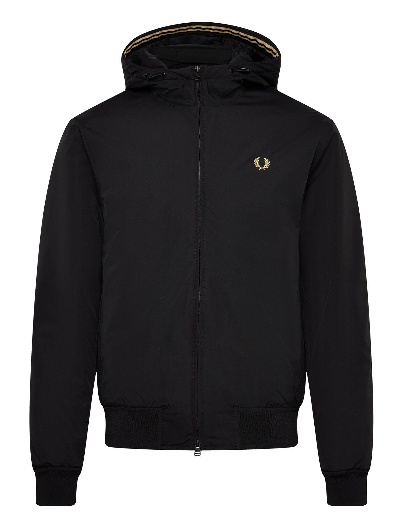 Fred Perry Hooded Brentham Jkt, L, Black, Jakker > Vatterede Jakker, Herre