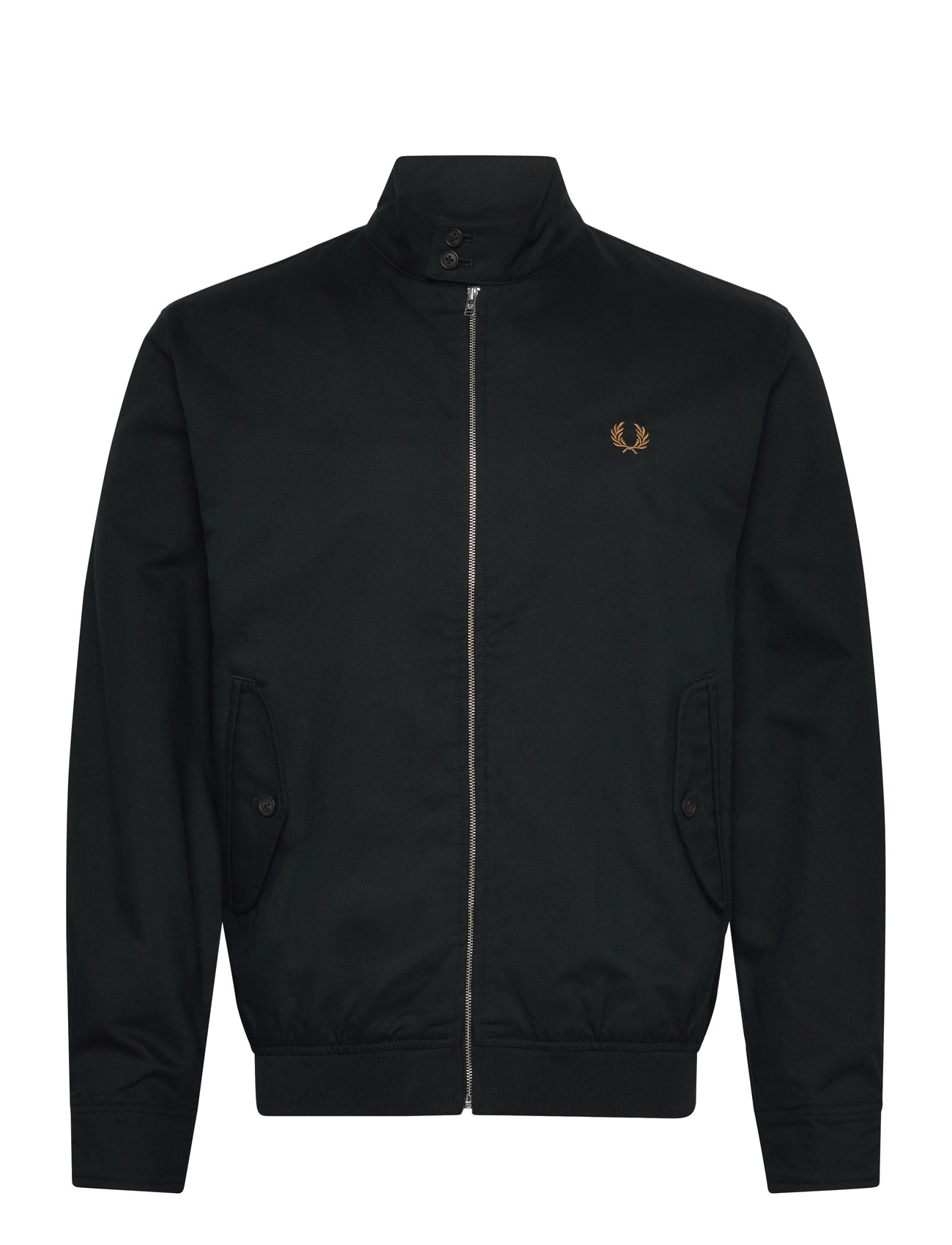Fred Perry Twill Harrington Jkt, L, Black, Jakker > Lette Jakker, Herre