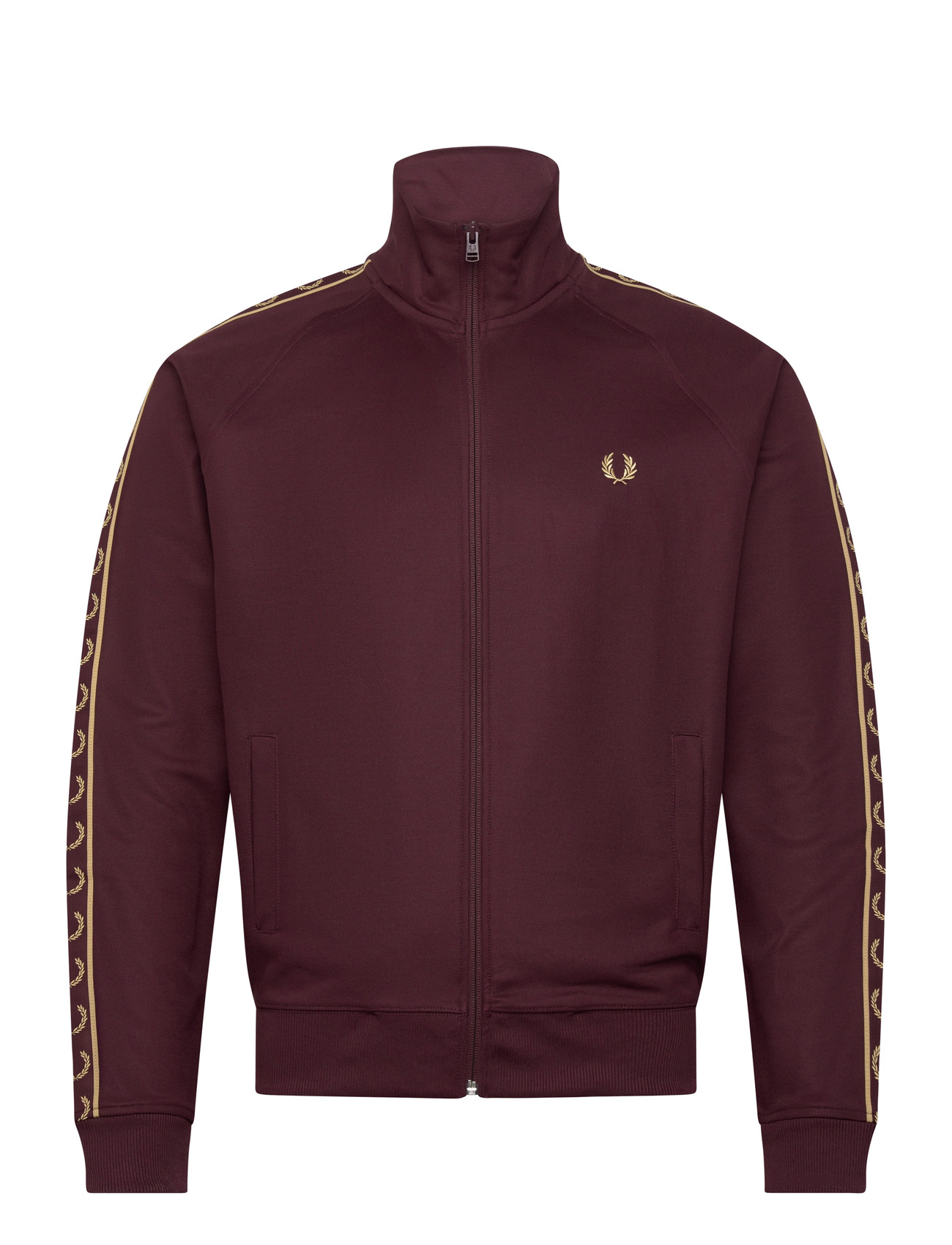 Fred Perry Contrast Tape Track Jkt, XXL, Burgundy, Sweatshirts & Hættetrøjer > Sweatshirts, Herre