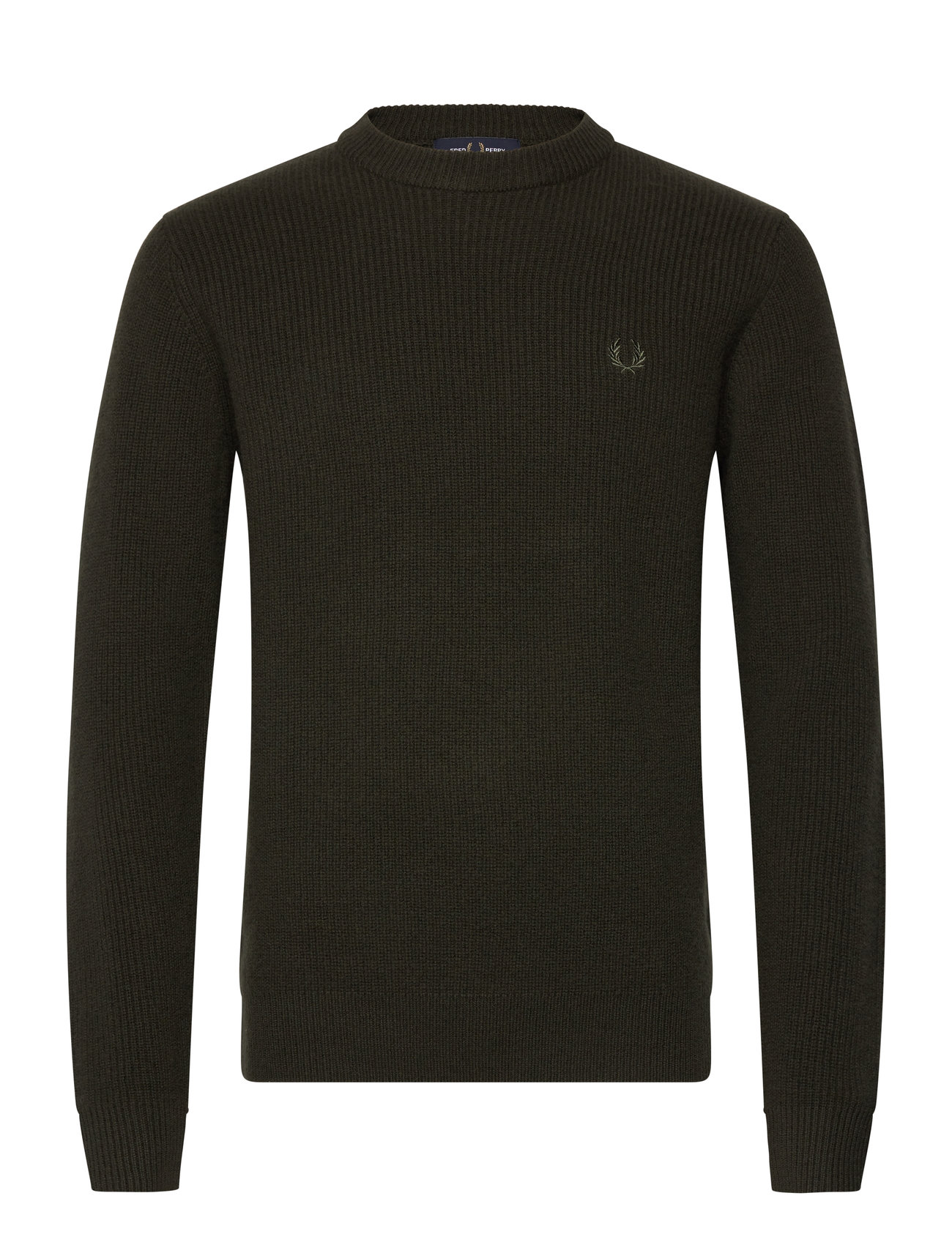 Fred Perry Lambswool Jumper Khaki Green