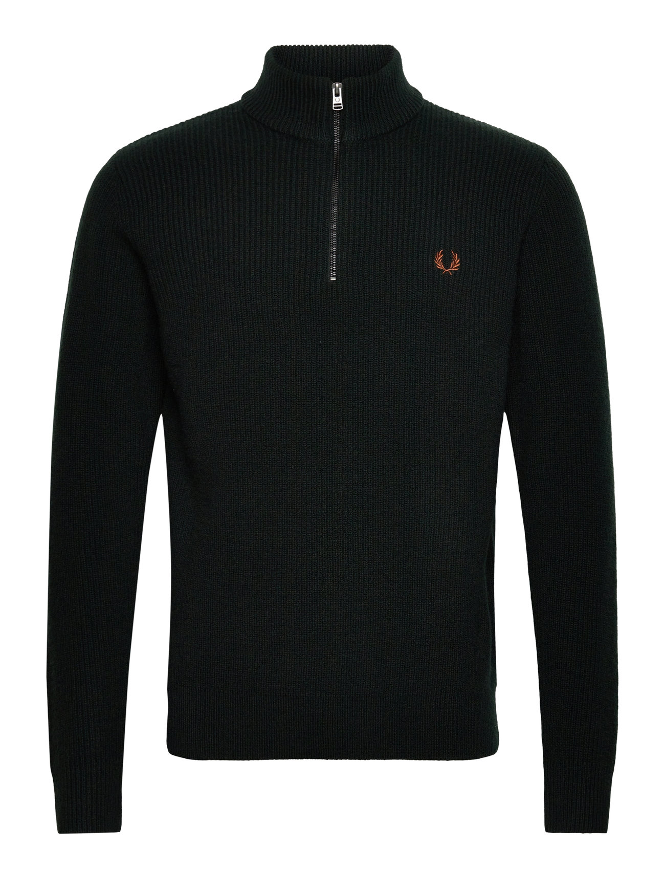 Fred Perry Textured Half Zip Jmpr Svart