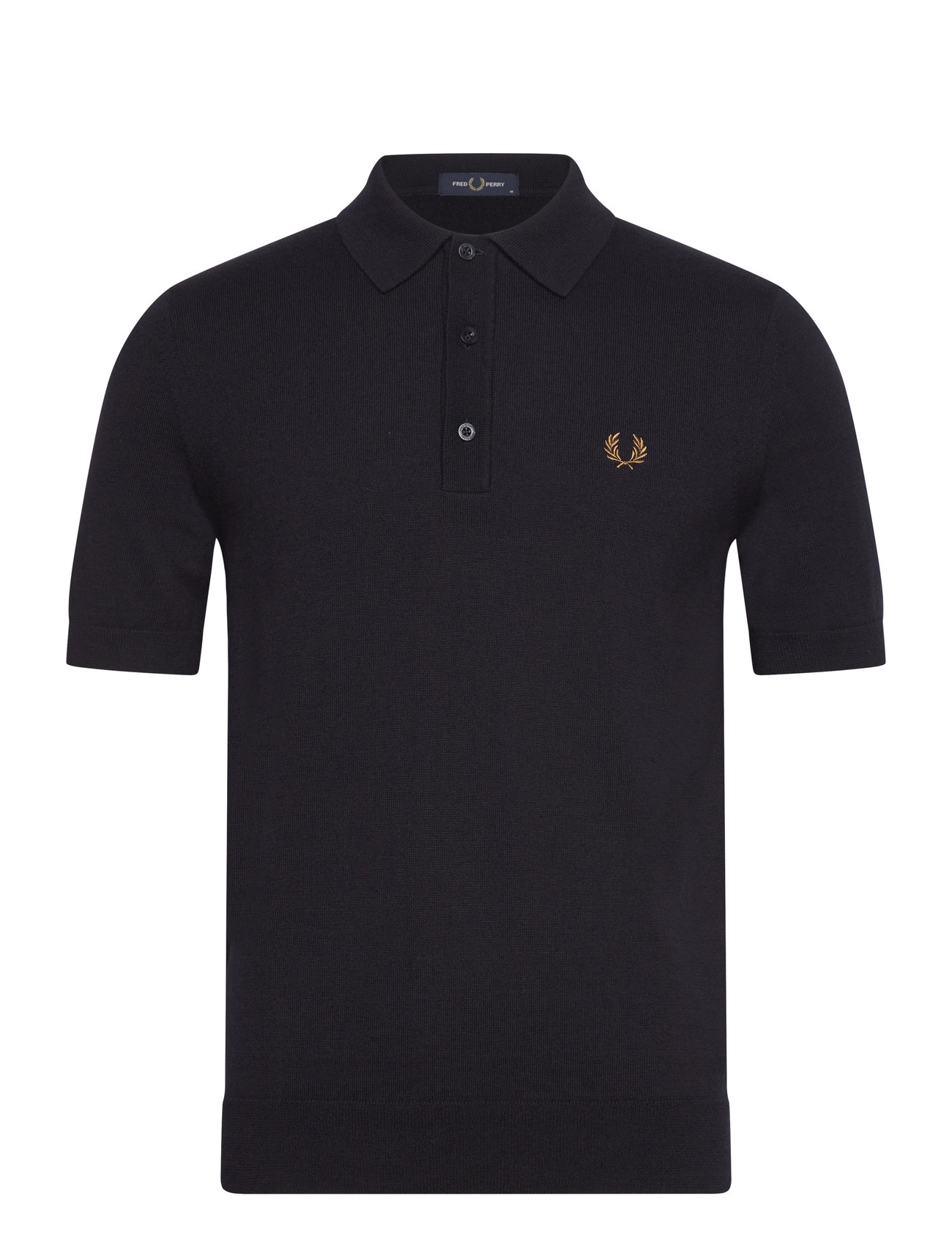 Classic Knitted Shirt Tops Knitwear Short Sleeve Knitted Polos Navy Fred Perry