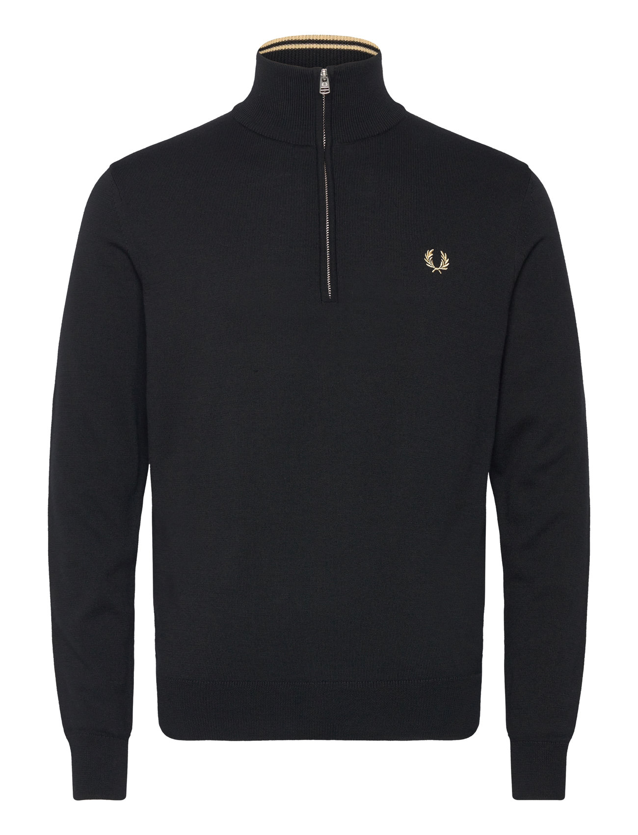 Classic Half Zip Jumper Tops Knitwear Half Zip Jumpers Black Fred Perry