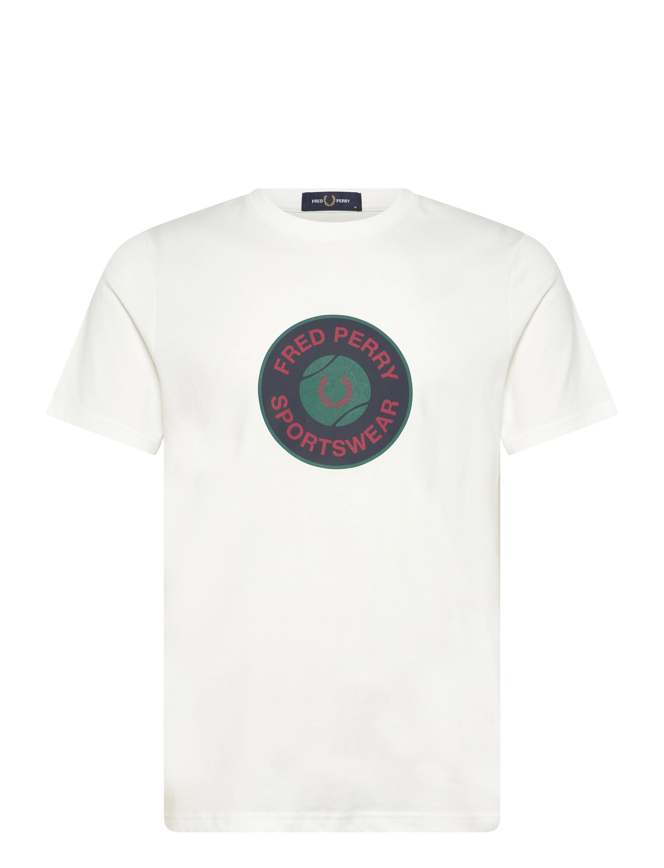 FRED PERRY Tennis Badge Graphic Tee Cream - S - Herren