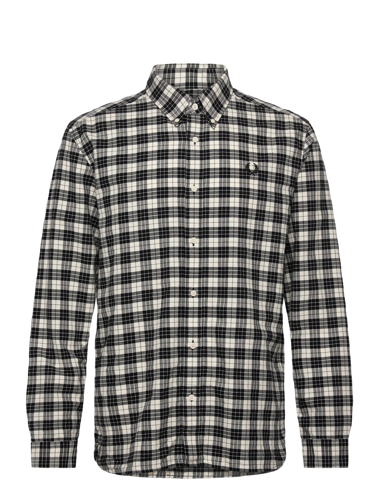 FRED PERRY Tartan Oxford Shirt Schwarz - L - Herren