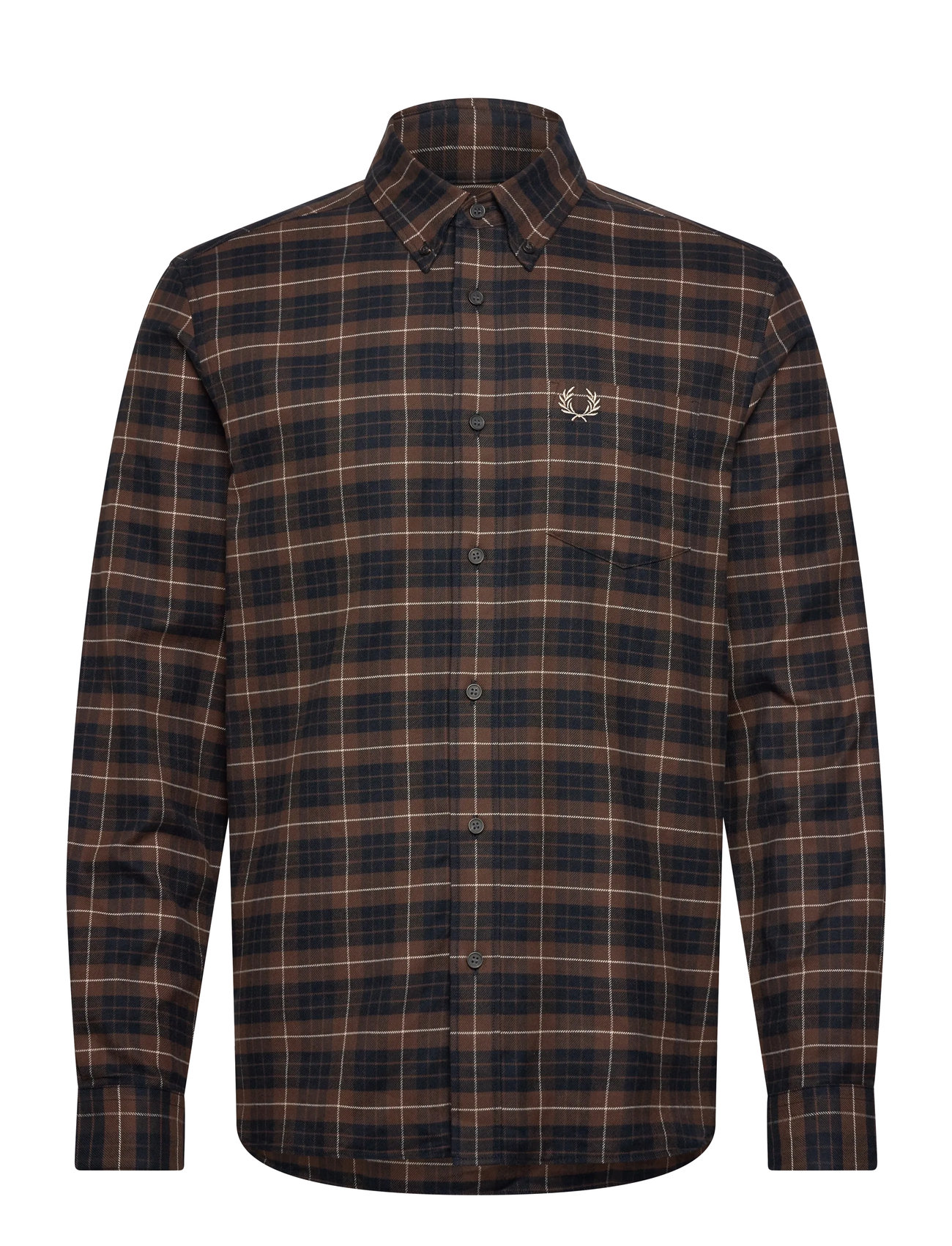 FRED PERRY Brushed Twill Tartan Shirt Braun - XXL - Herren