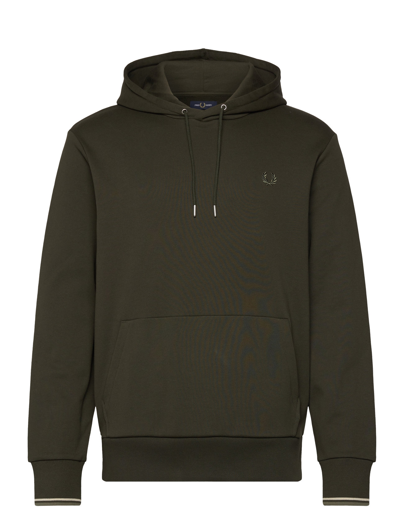 Fred Perry Tipped Hooded Sweatsh Khaki Green