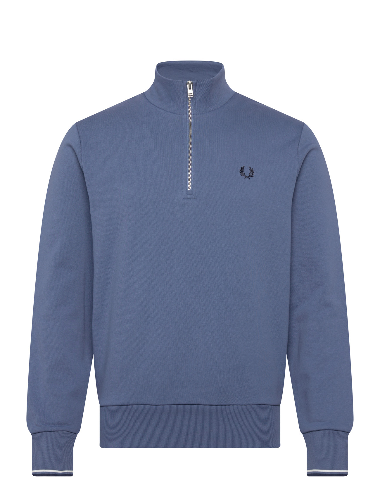 Fred Perry Half Zip Sweatshirt, XS, Blue, Sweatshirts & Hættetrøjer > Sweatshirts, Herre