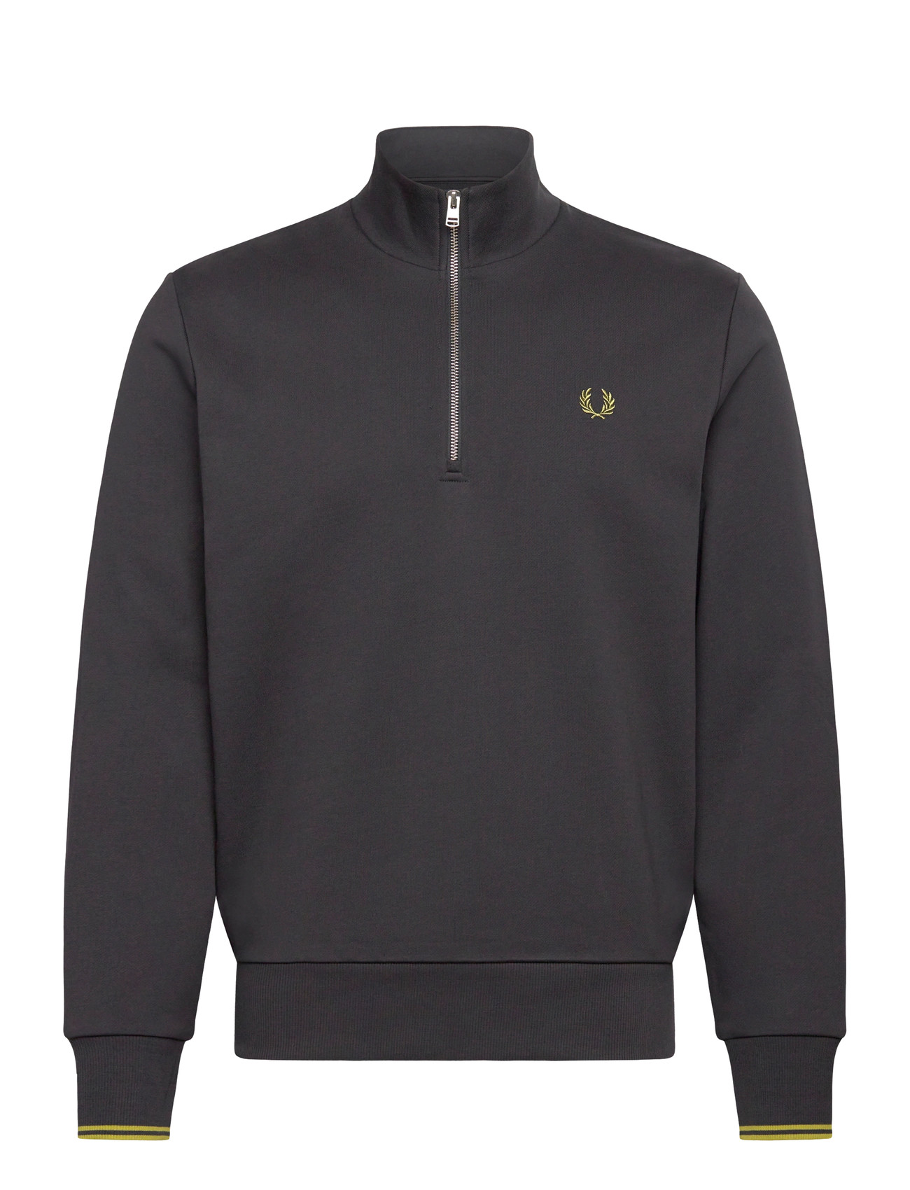 Fred Perry Half Zip Sweatshirt, L, Grey, Sweatshirts & Hættetrøjer > Sweatshirts, Herre
