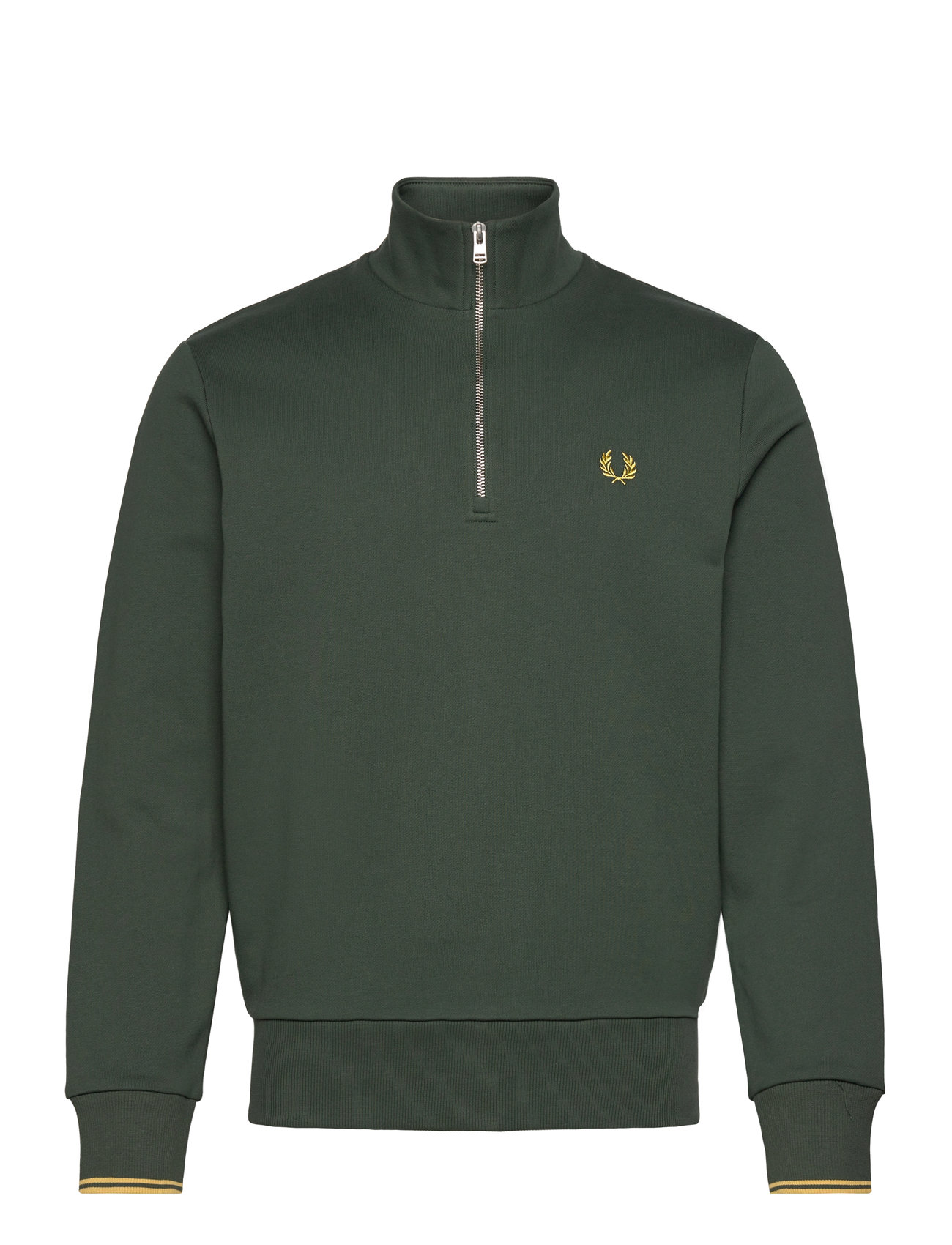 Fred Perry Half Zip Sweatshirt Khaki Green