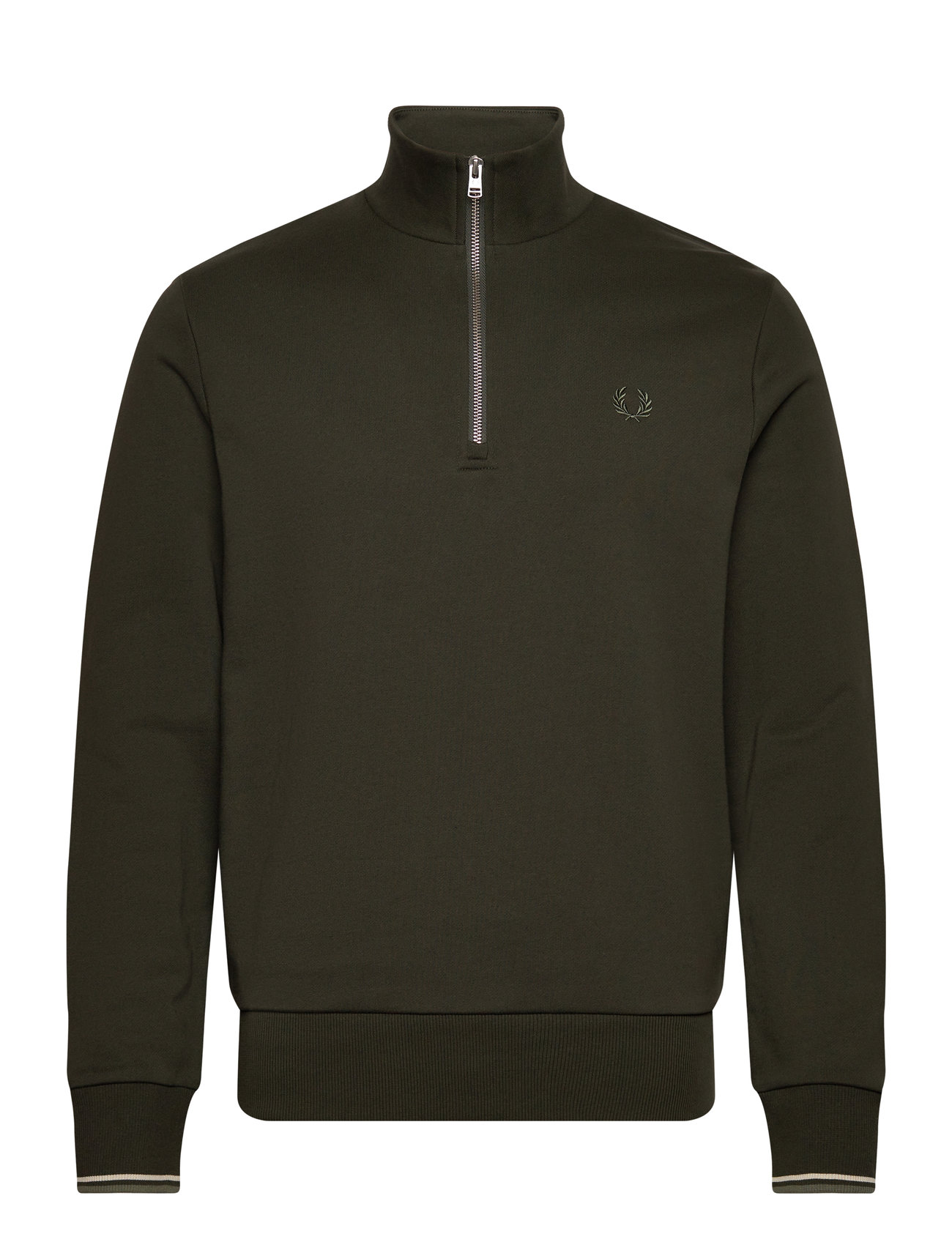 Fred Perry Half Zip Sweatshirt Grön