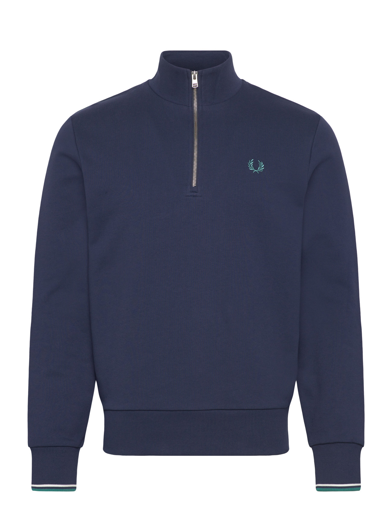 Fred Perry Half Zip Sweatshirt, XXL, Navy, Sweatshirts & Hættetrøjer > Sweatshirts, Herre
