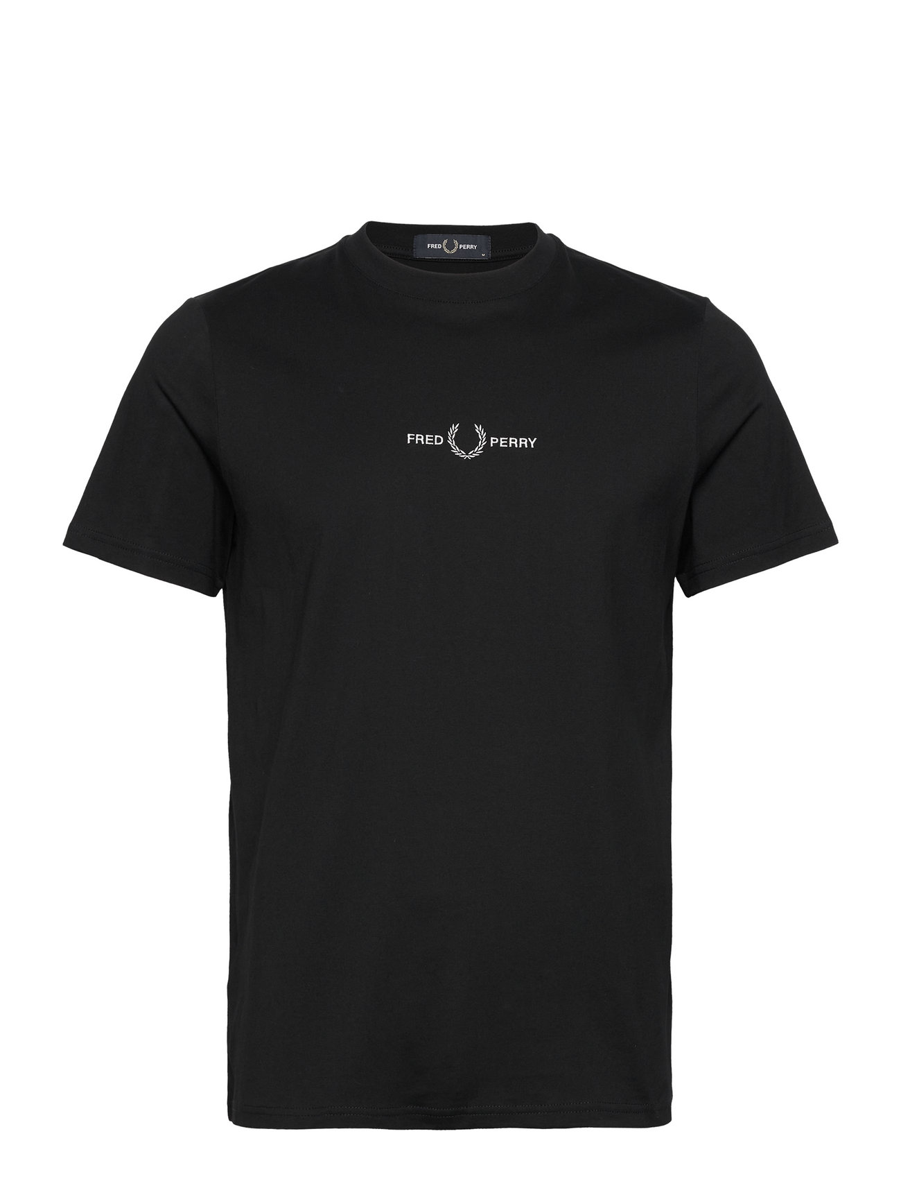 Embroidered T-Shirt Tops T-Kortærmet Skjorte Black Fred Perry