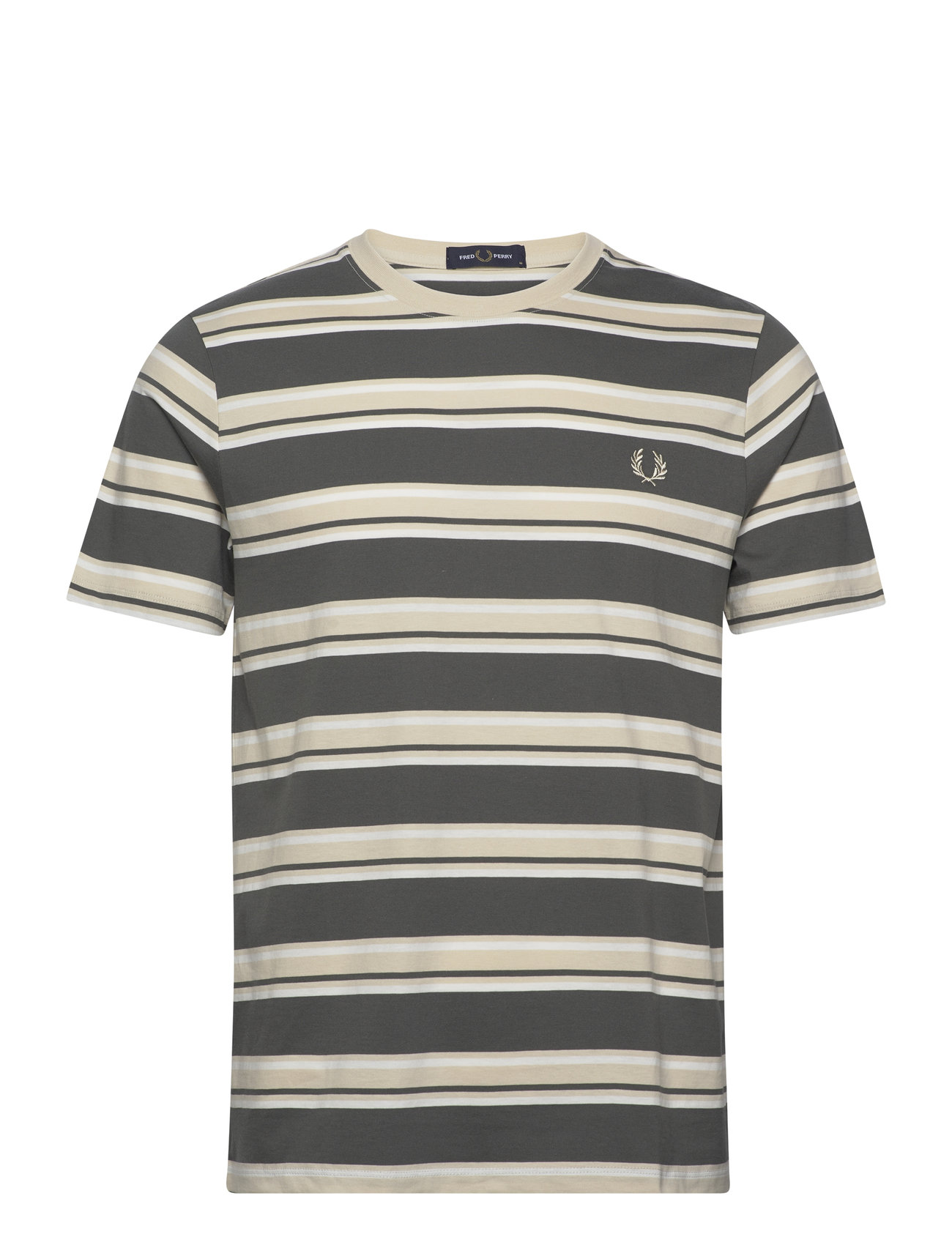 Stripe T-Shirt Tops T-Kortærmet Skjorte Khaki Green Fred Perry