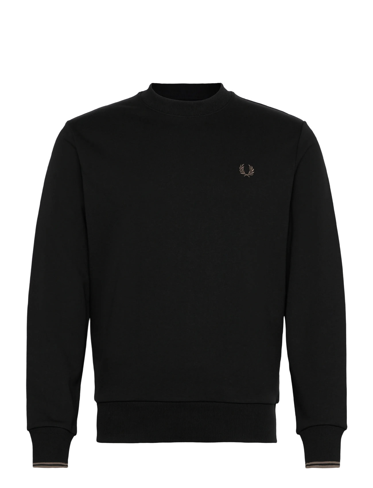 Fred Perry Crew Neck Sweatshirt, L, Black, Sweatshirts & Hættetrøjer > Sweatshirts, Herre