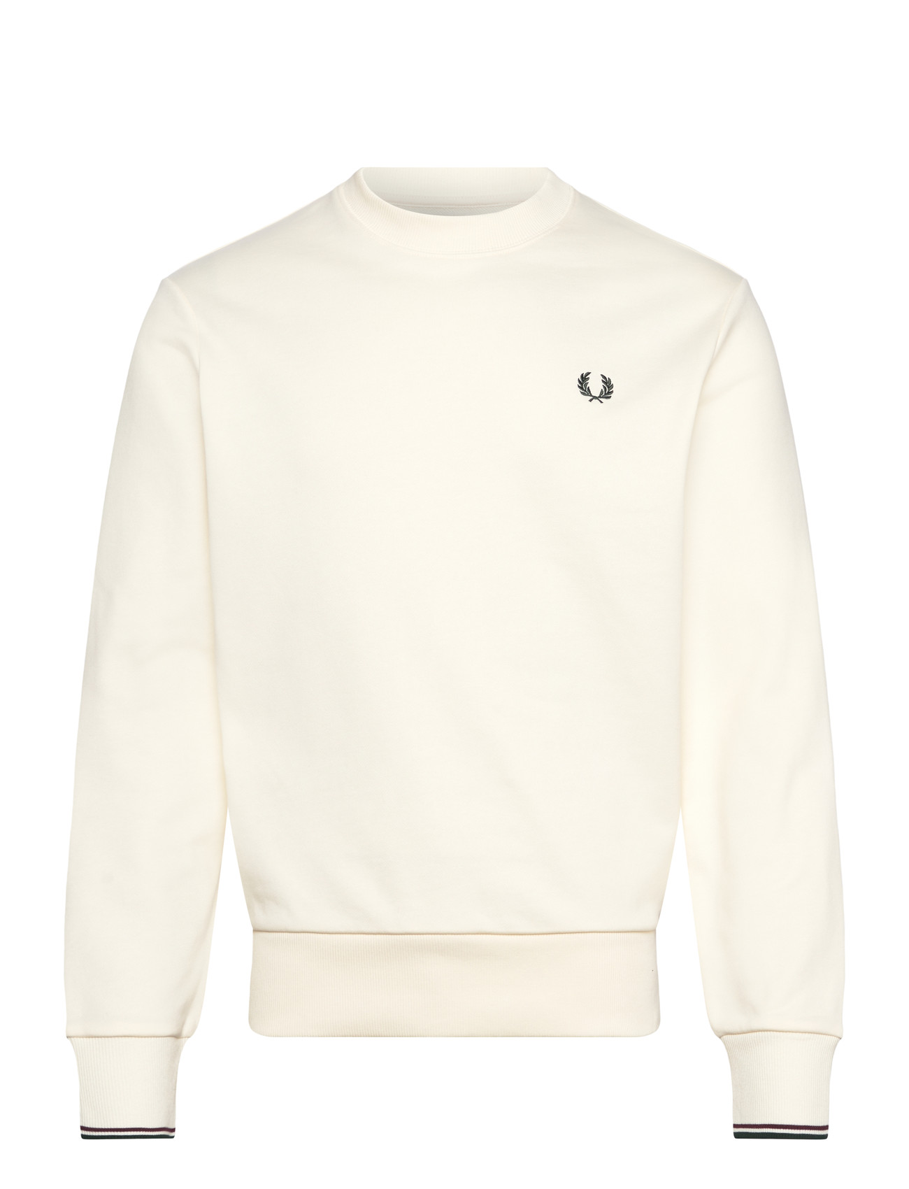 Fred Perry Crew Neck Sweatshirt, M, Cream, Sweatshirts & Hættetrøjer > Sweatshirts, Herre