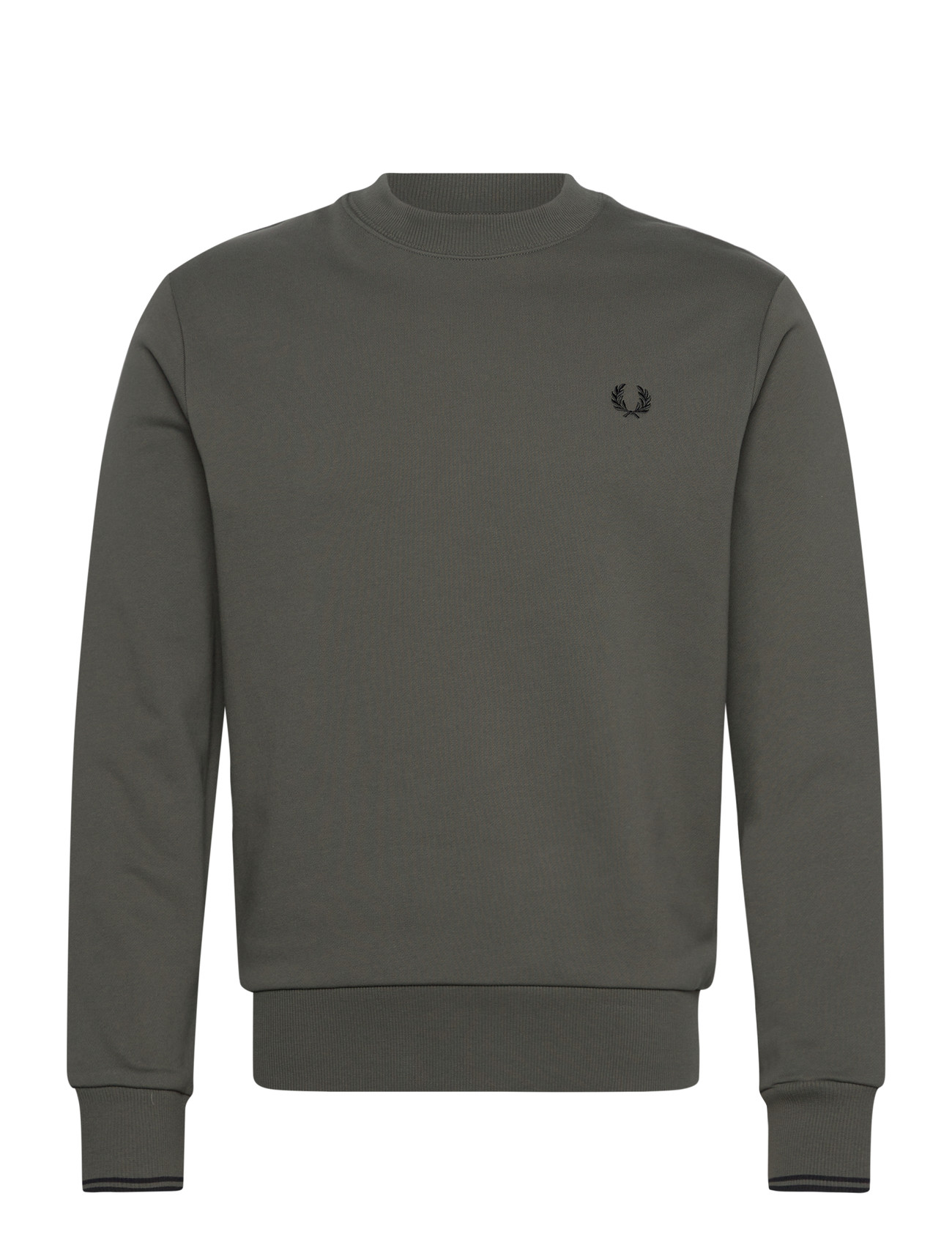 Fred Perry Crew Neck Sweatshirt, XXL, Khaki green, Sweatshirts & Hættetrøjer > Sweatshirts, Herre