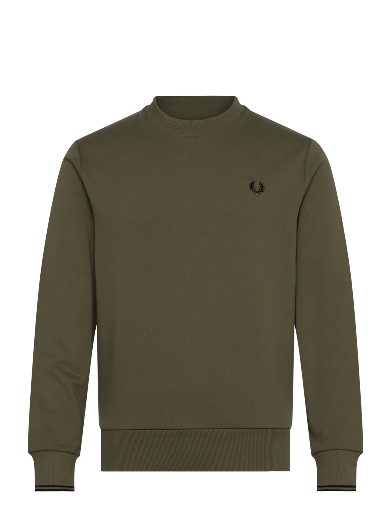 Fred Perry Crew Neck Sweatshirt, M, Khaki green, Sweatshirts & Hættetrøjer > Sweatshirts, Herre