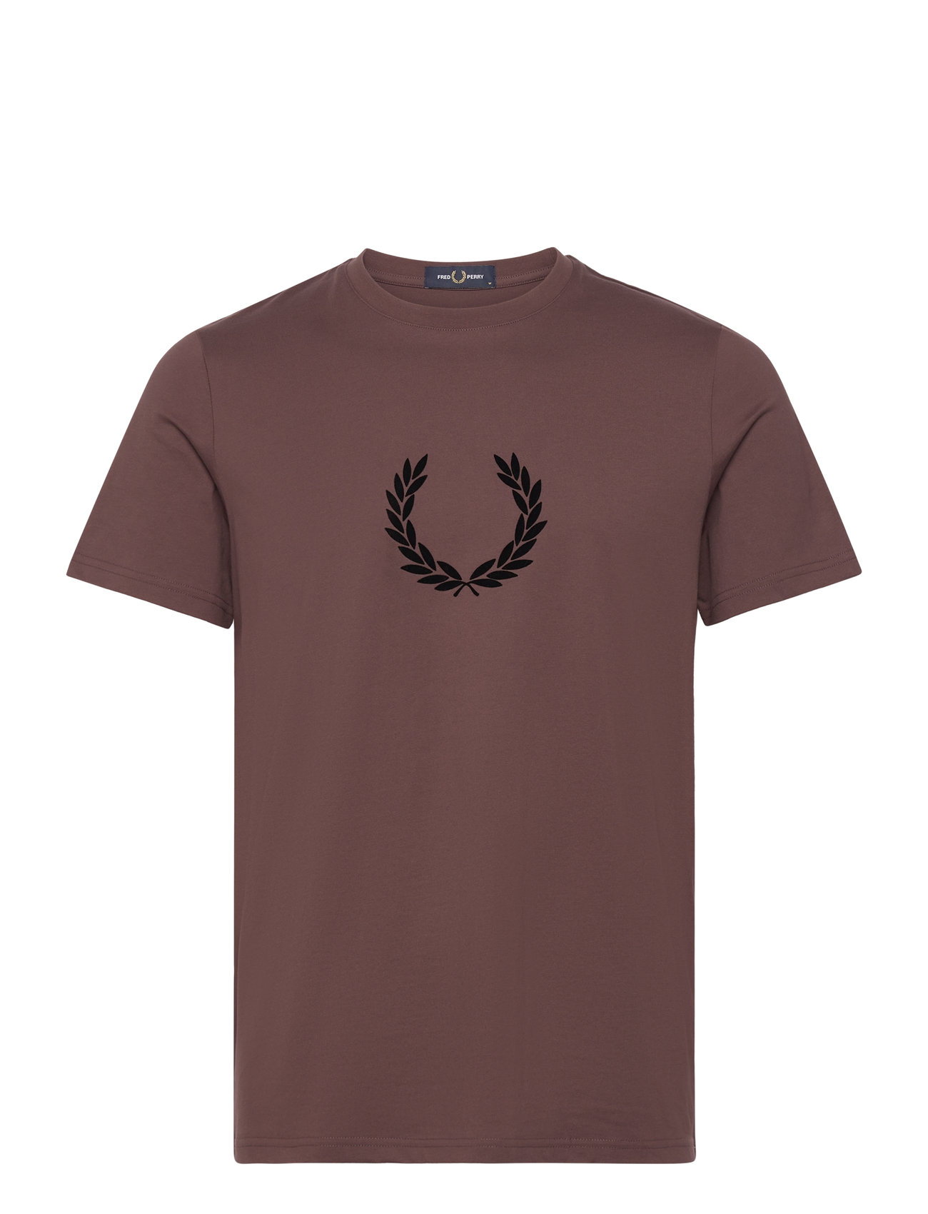 Flocked Laurel W Gra Tee Brown Fred Perry