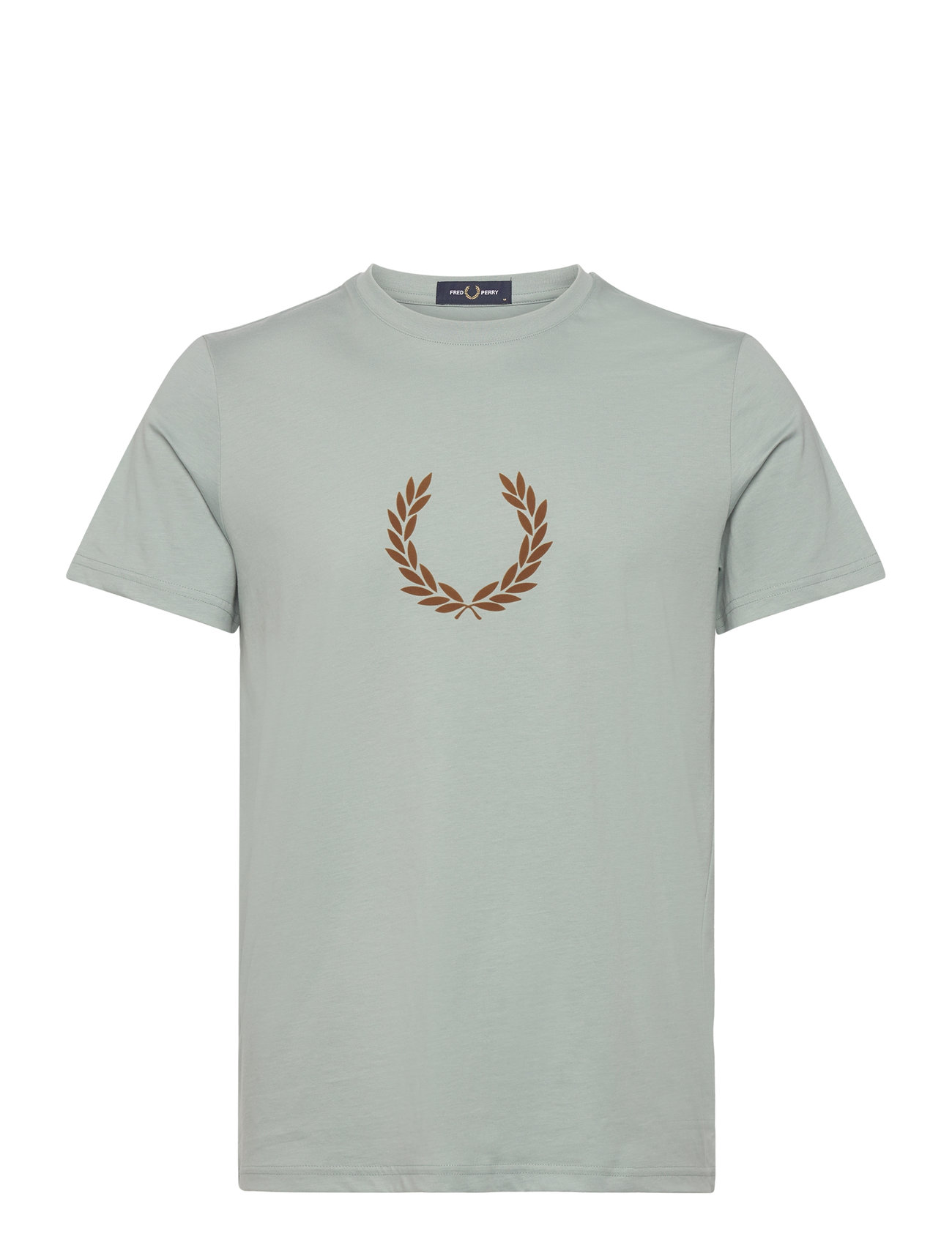 Flocked Laurel W Gra Tee Blue Fred Perry