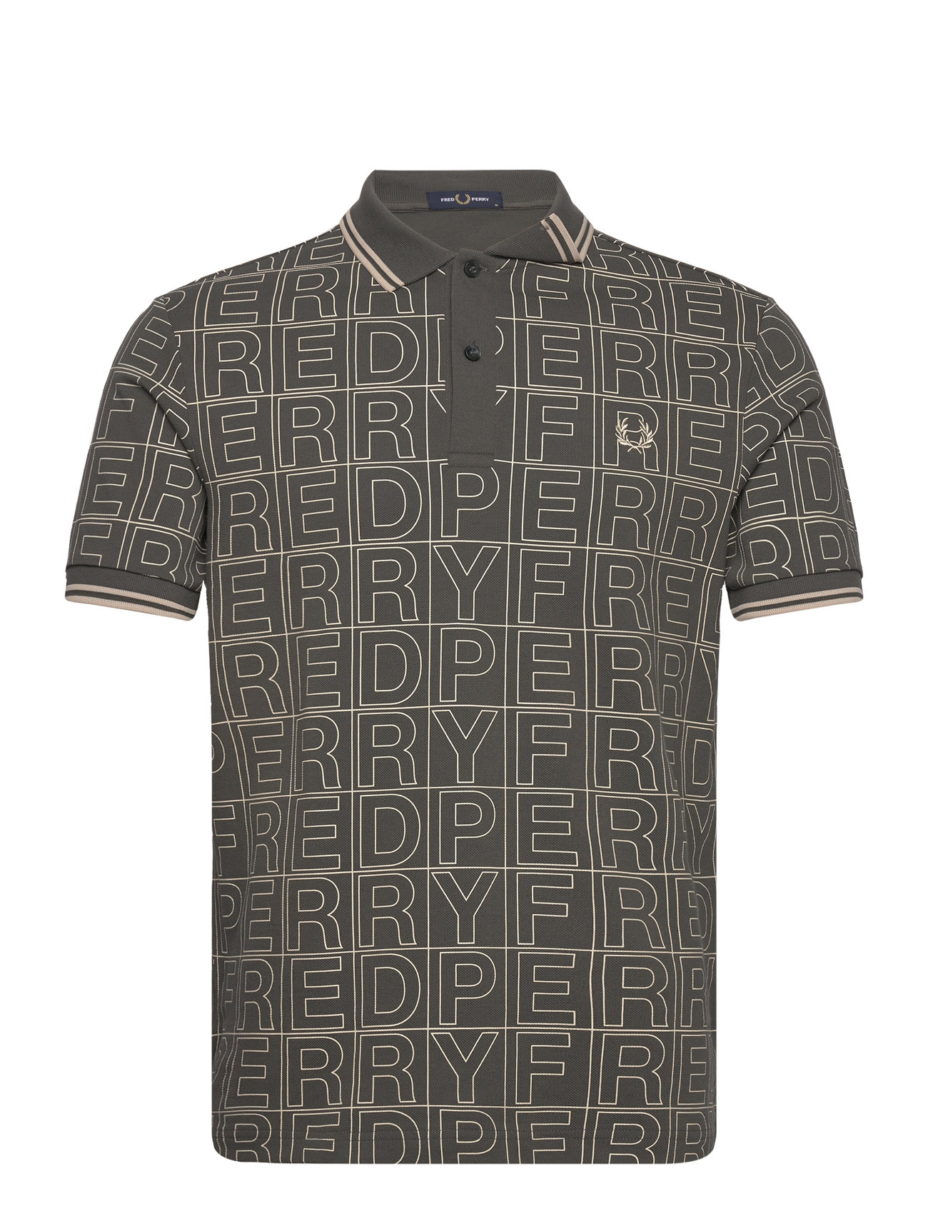 Spellout Graphic Fp Polo Tops Polos Short-sleeved Grey Fred Perry