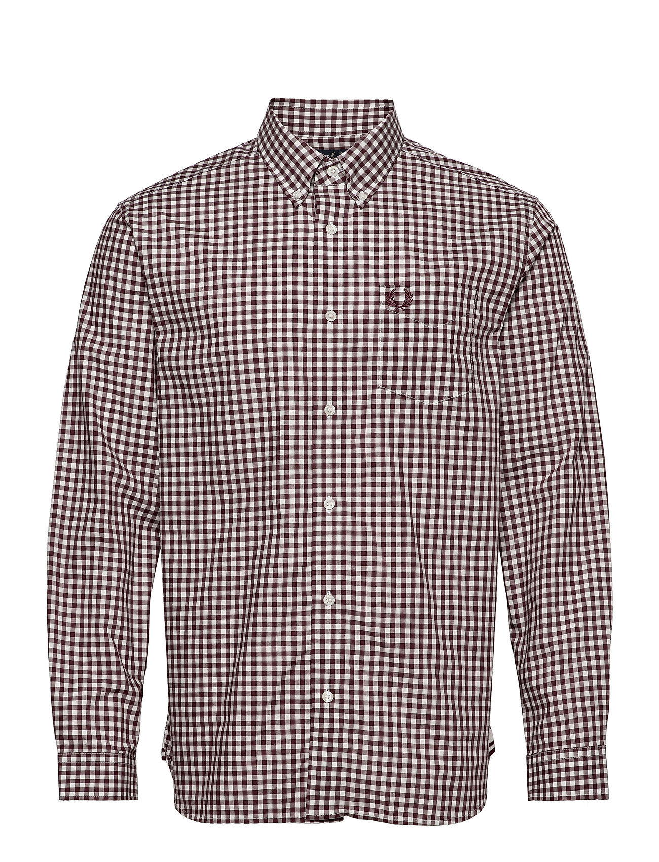 Gingham L/S Shirt Paita Rento Casual Ruskea Fred Perry