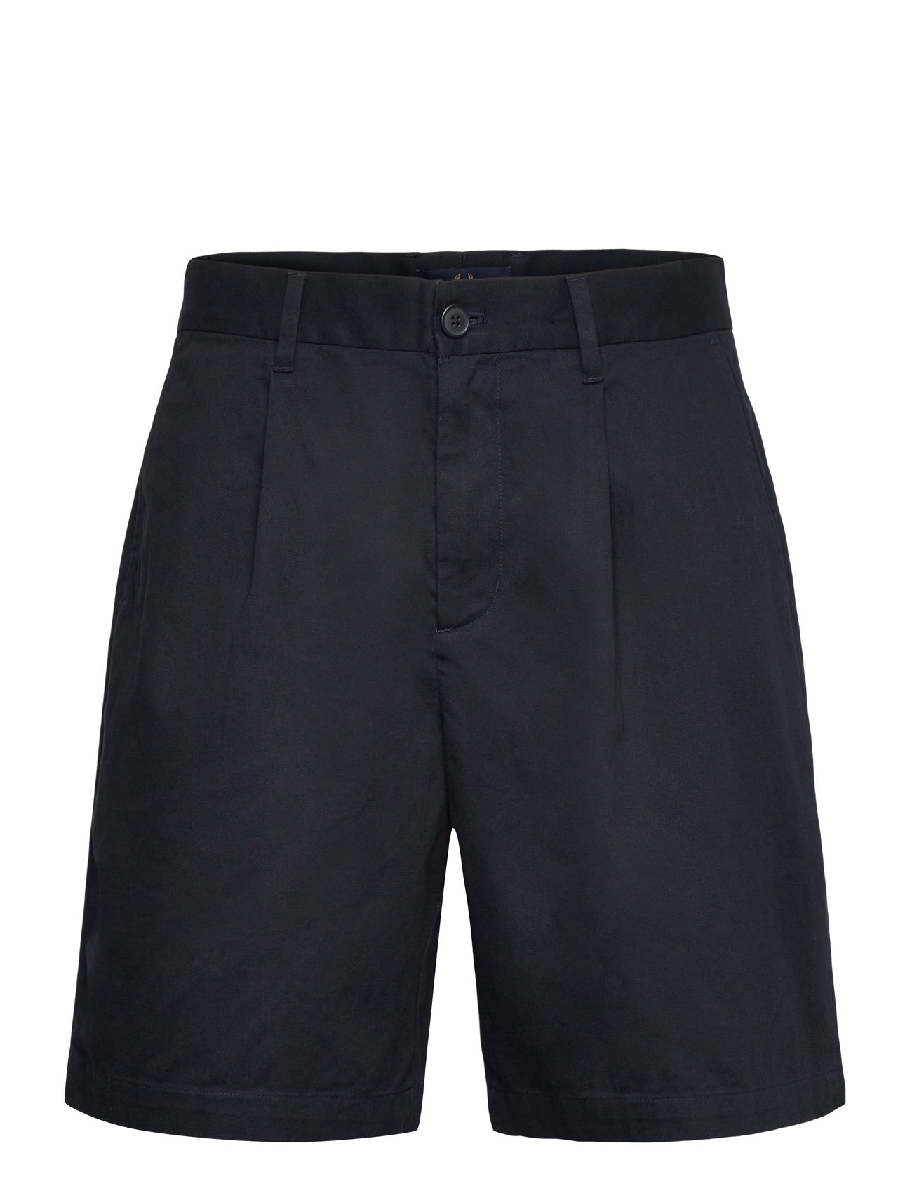 Fred Perry Long Pleated Short, 38, Navy, Shorts > Chinoshorts, Herre