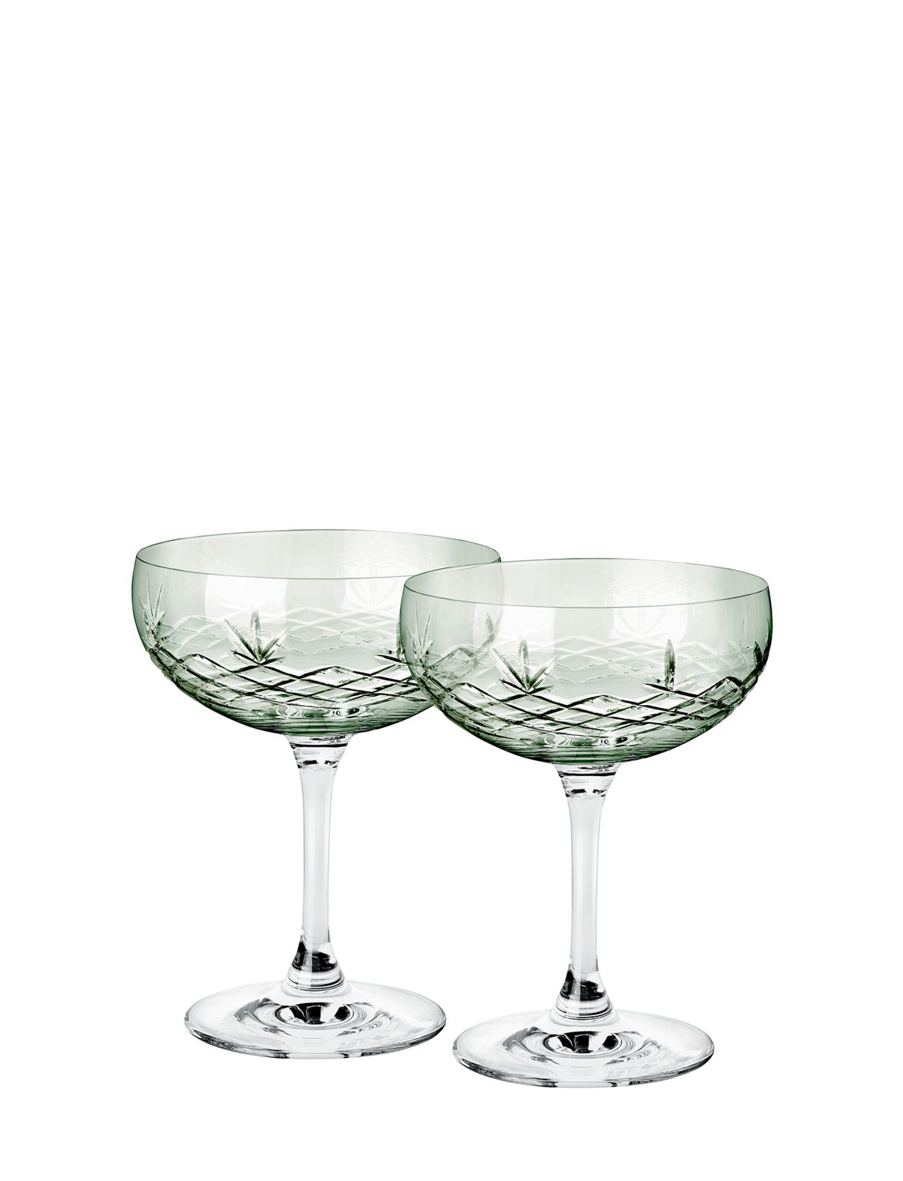 Crispy Emerald Gatsby - 2 Pcs Home Tableware Glass Champagne Glass Green Frederik Bagger