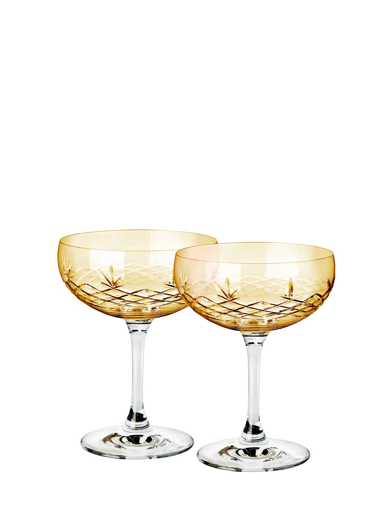 Crispy Citrine Gatsby - 2 Pcs. Home Tableware Glass Champagne Glass Yellow Frederik Bagger