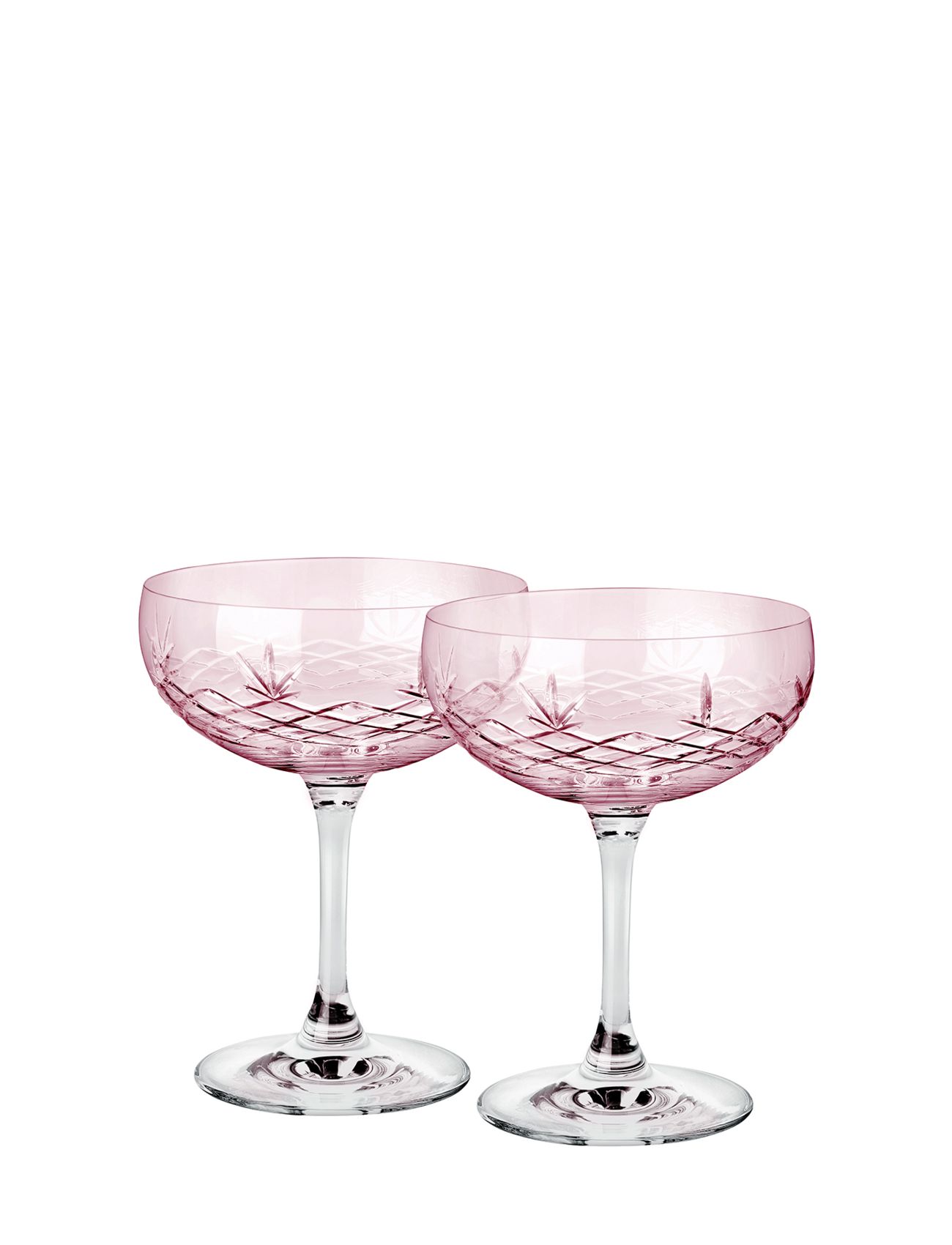 Crispy Topaz Gatsby - 2 Pcs Home Tableware Glass Champagne Glass Pink Frederik Bagger