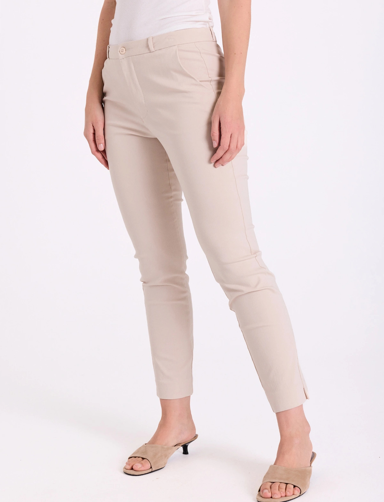FREE/QUENT Fqsolvej-Ankle-Pa, M, Cream, Bukser > Chinos, Dame