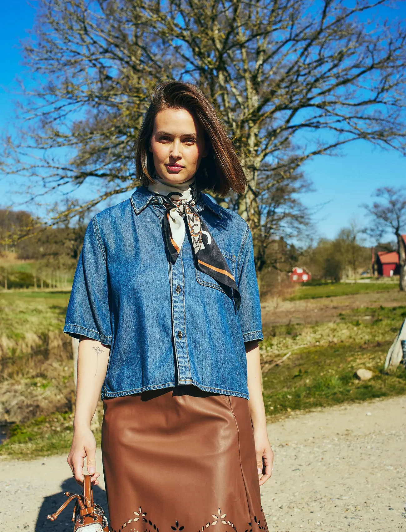 FREE/QUENT Shirt, XL, Blue, Skjorter > Denim-Skjorter, Dame