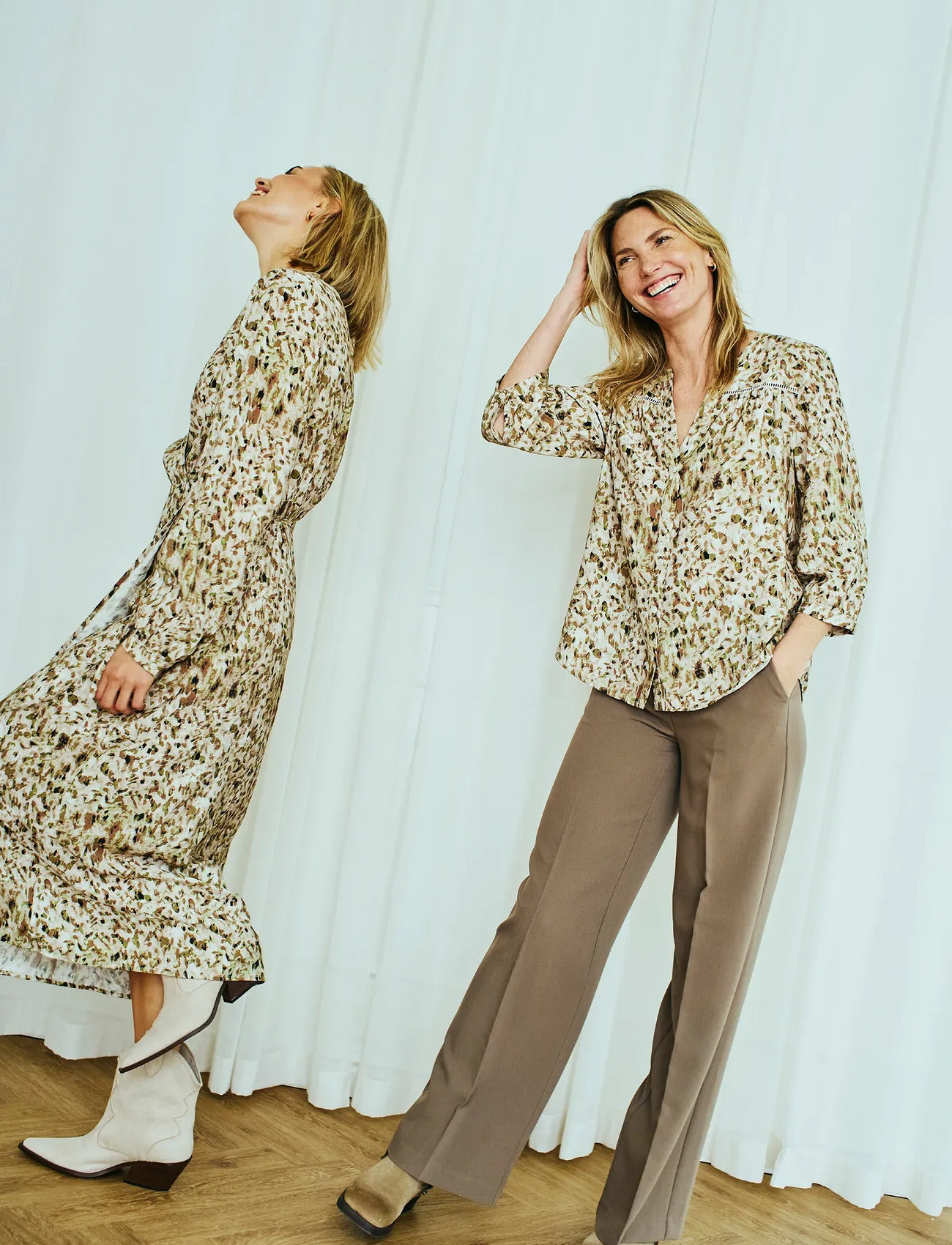 FREE/QUENT Blouse, XXL, Beige, Bluser > Langærmede, Dame