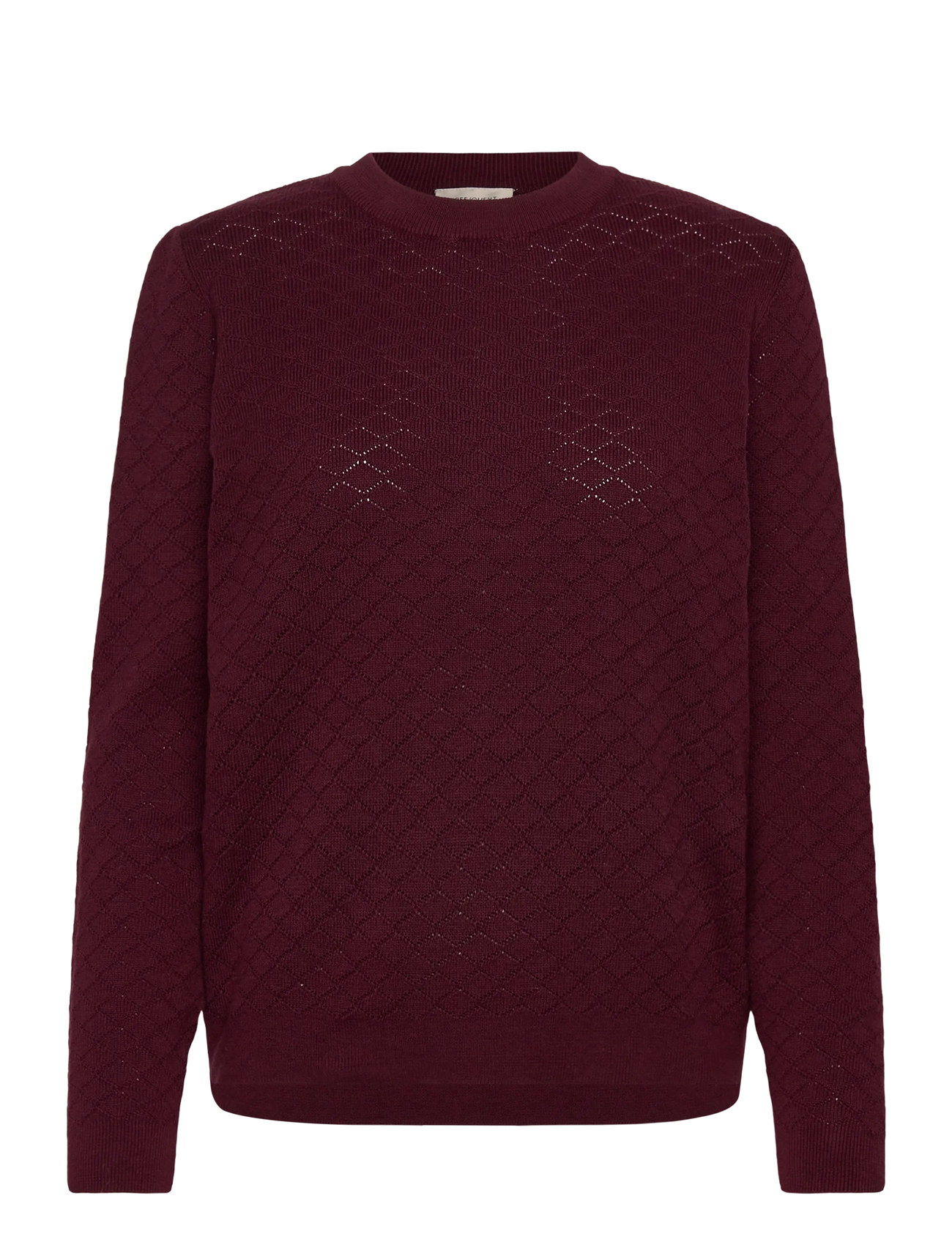FREE/QUENT Pullover From Freequent In A Soft, Fine-Knit Material. The Pullover Has A Simple Burgundy - L - Damen